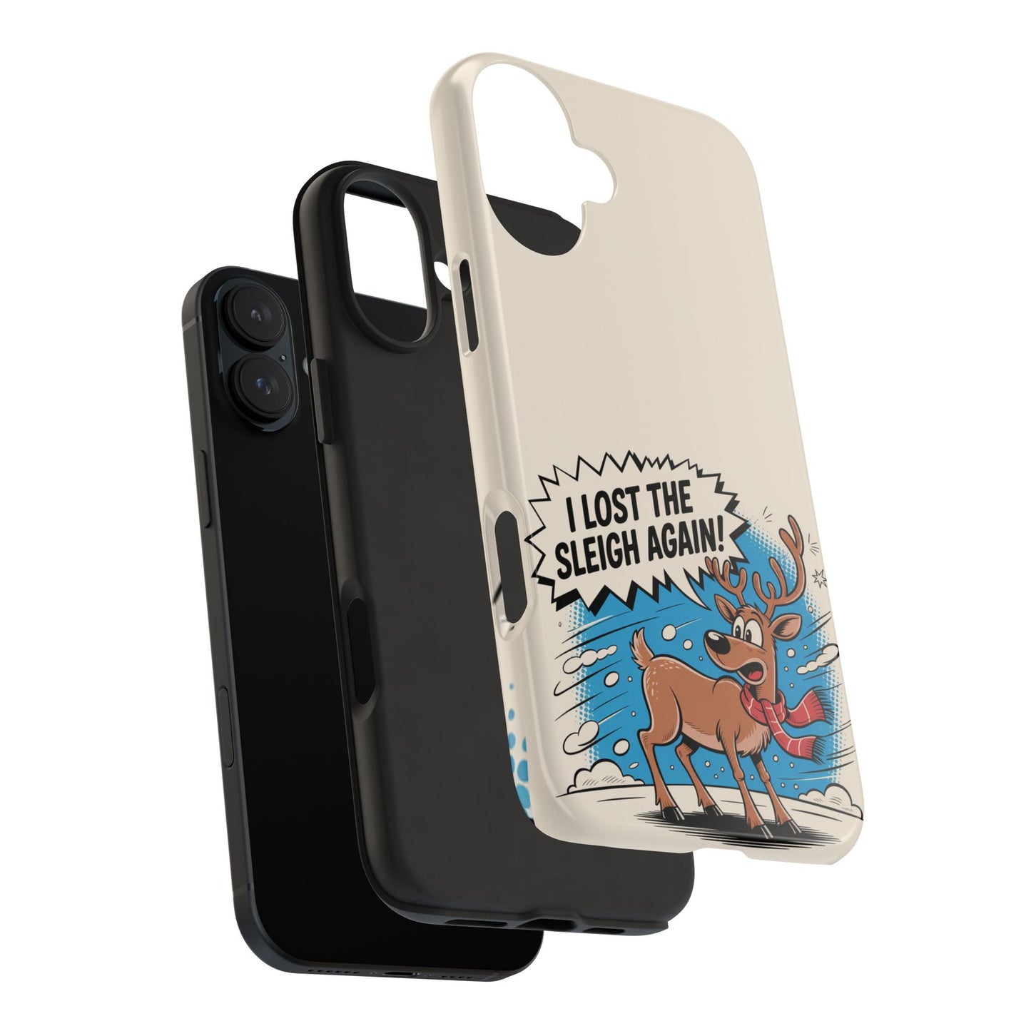 Festive Phone Case: "I Lost the Sleigh Again!" for iPhone