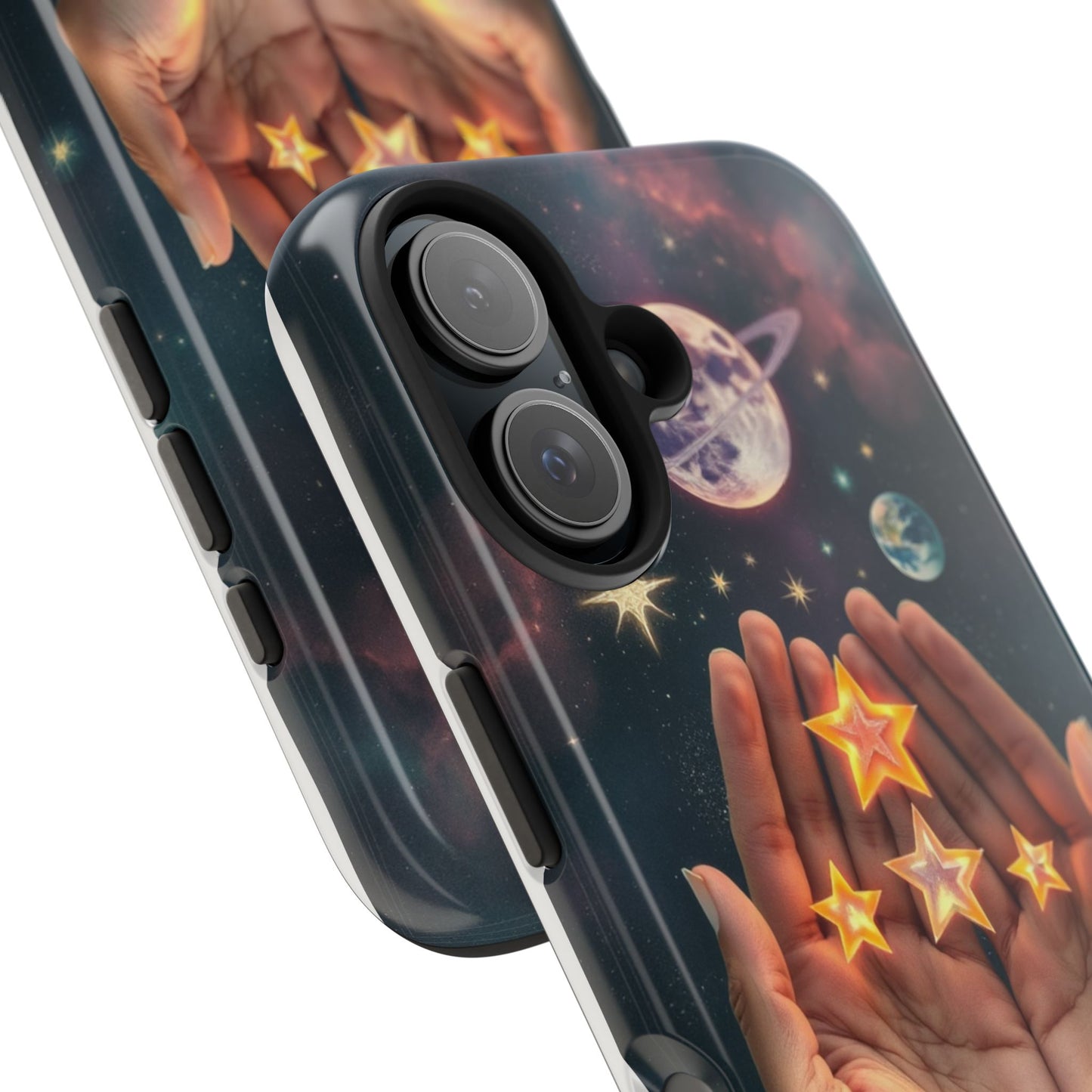 Galaxy Hands Tough Phone Case - Celestial Design for Star Lovers