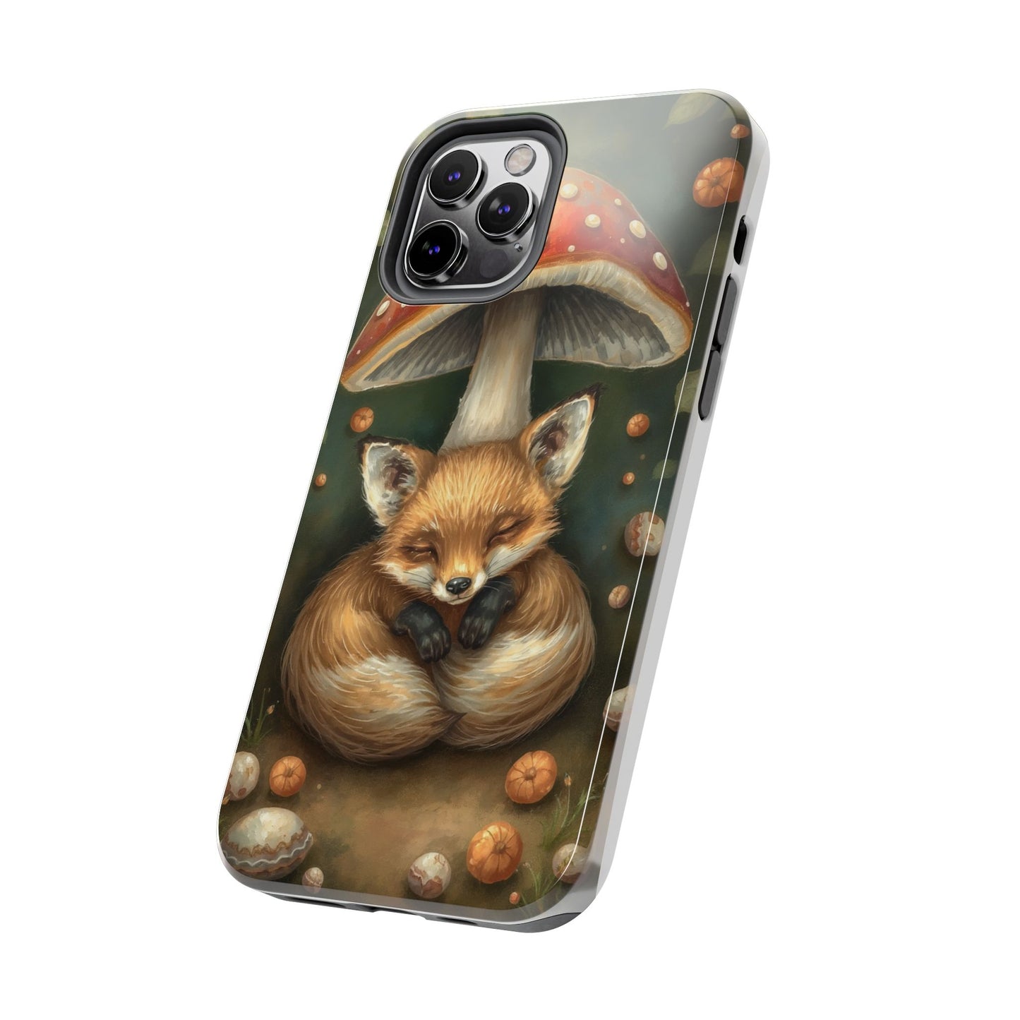 Cute Fox & Mushroom Phone Case - Tough Protective Cover