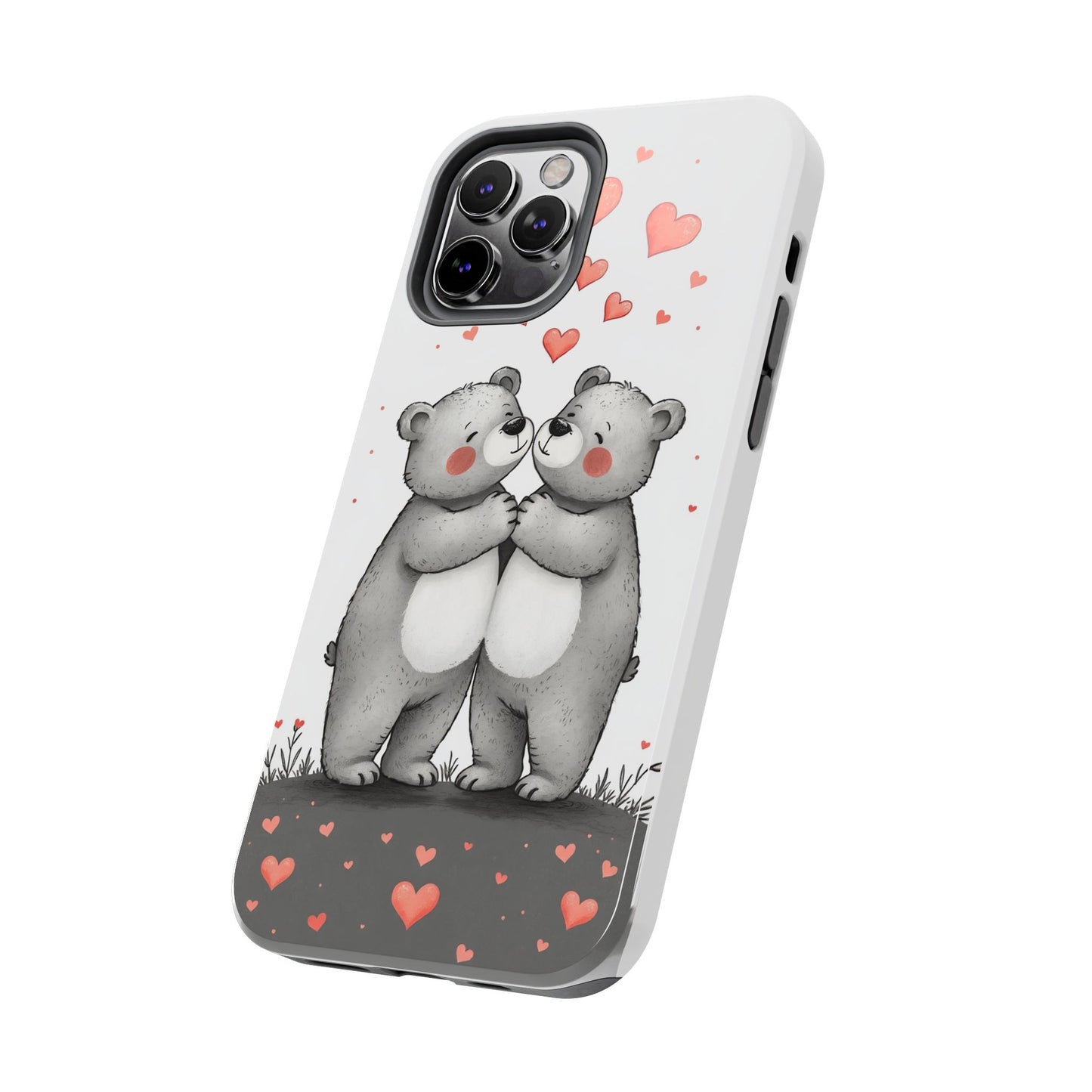 Cute Bear Love Tough Phone Case - Perfect for Valentine's Day & Couples