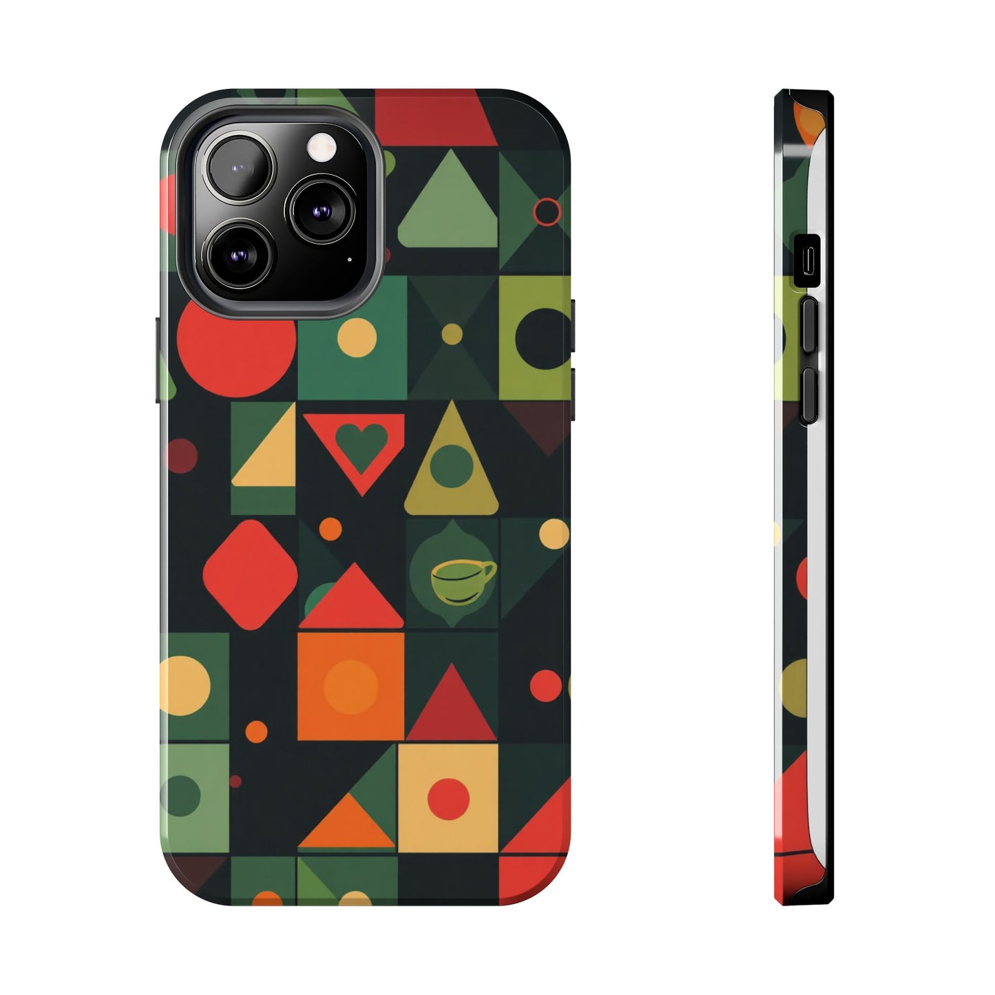 Vibrant Geometric Tough Phone Cases – Stylish Protection for Trendsetters - for iPhone