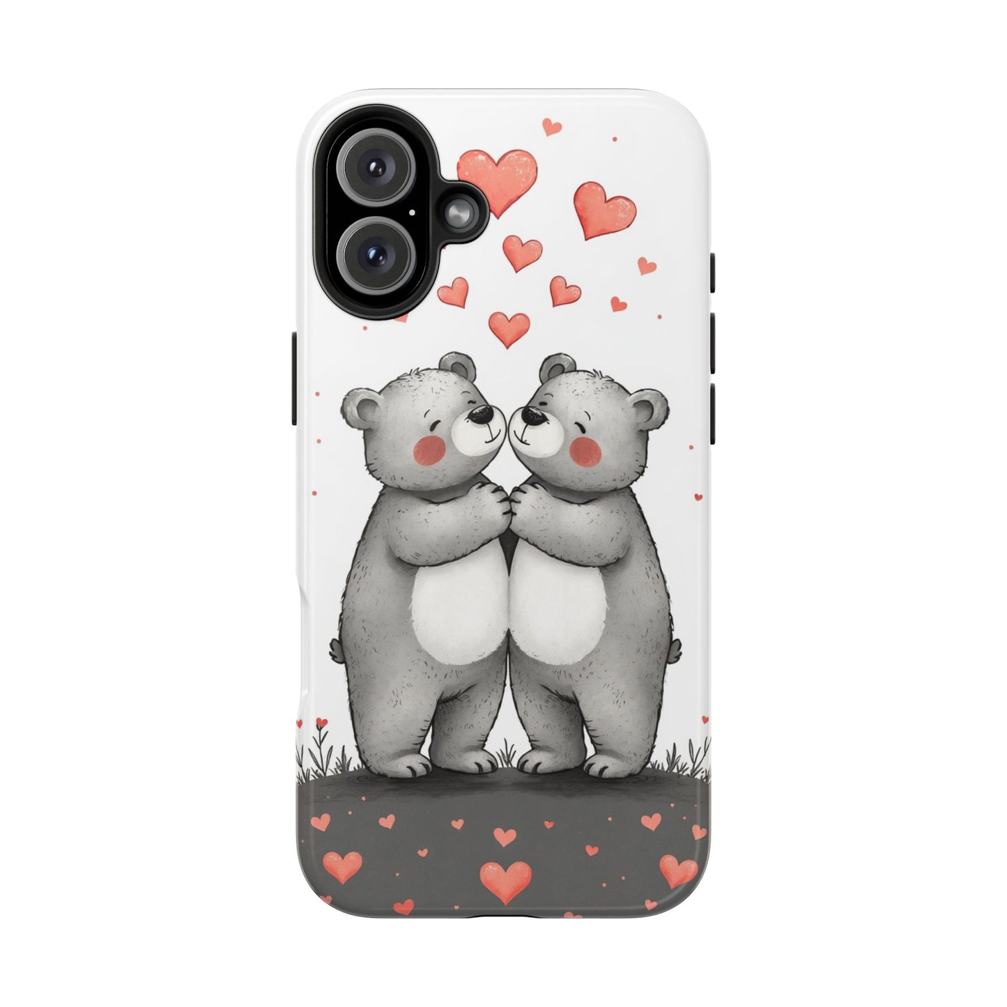 Cute Bear Love Tough Phone Case - Perfect for Valentine's Day & Couples