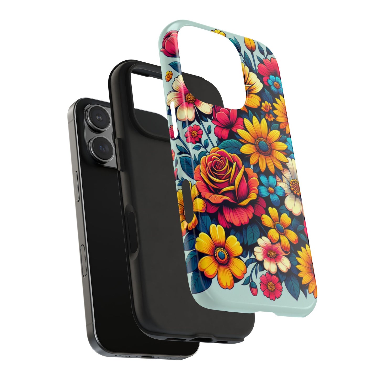 Vibrant Floral Tough Phone Case - Colorful Flower Design - for iPhone