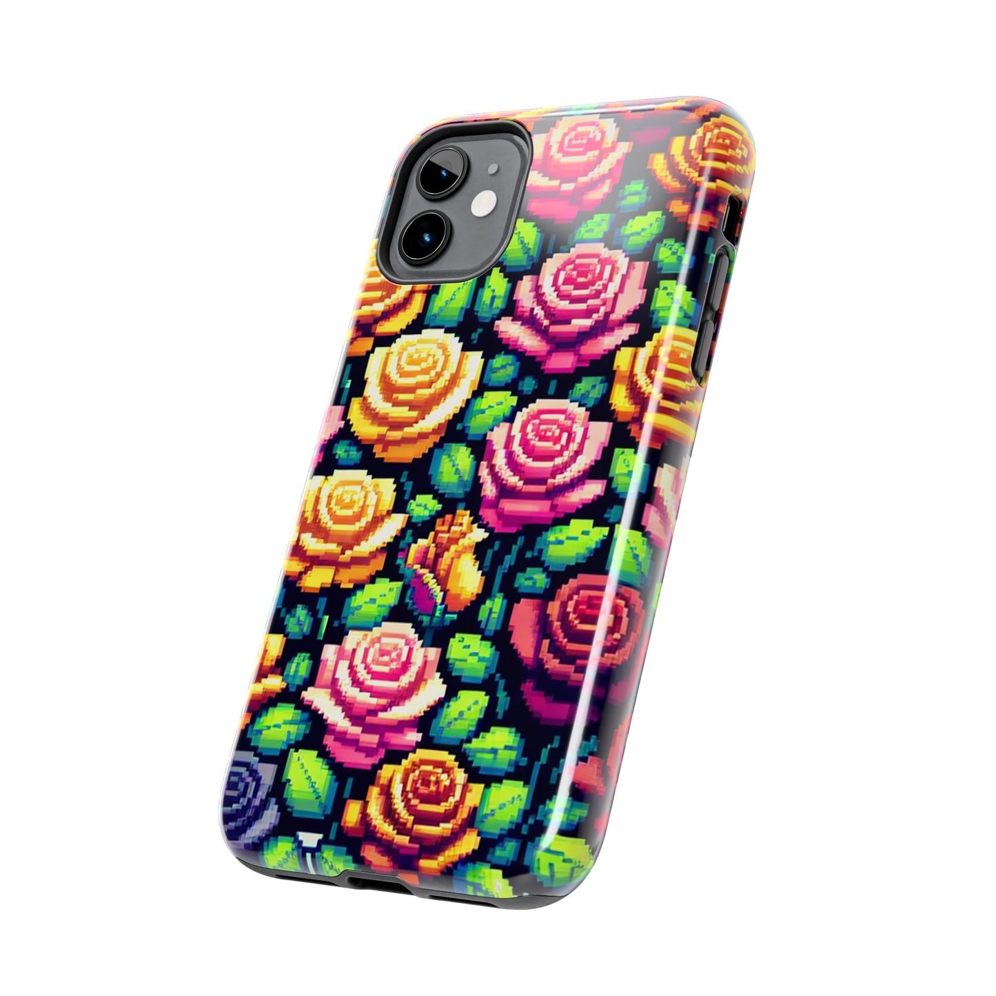 Pixel Art Roses Tough Phone Case - Stylish Protection - for iPhone