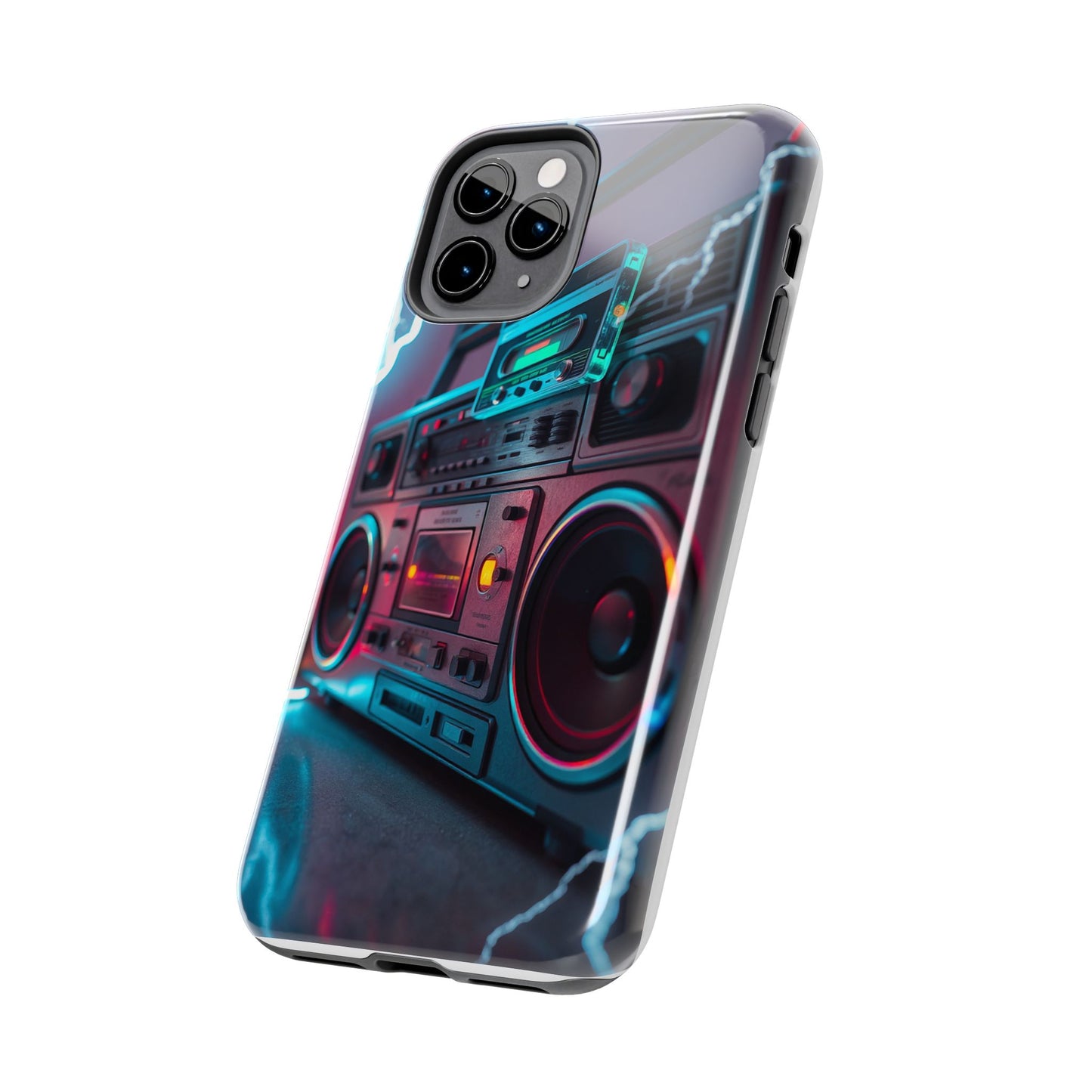 Retro Boombox Tough Phone Case – Vibrant Protection for Music Lovers