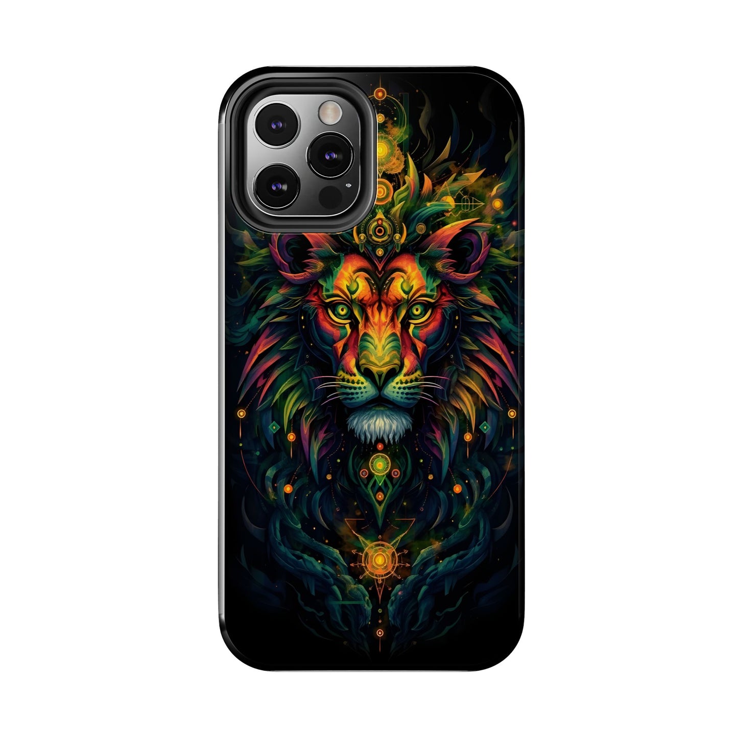 Vibrant Mystical Lion Art Tough Phone Case - Bold Protector for Animal Lovers - for iPhone