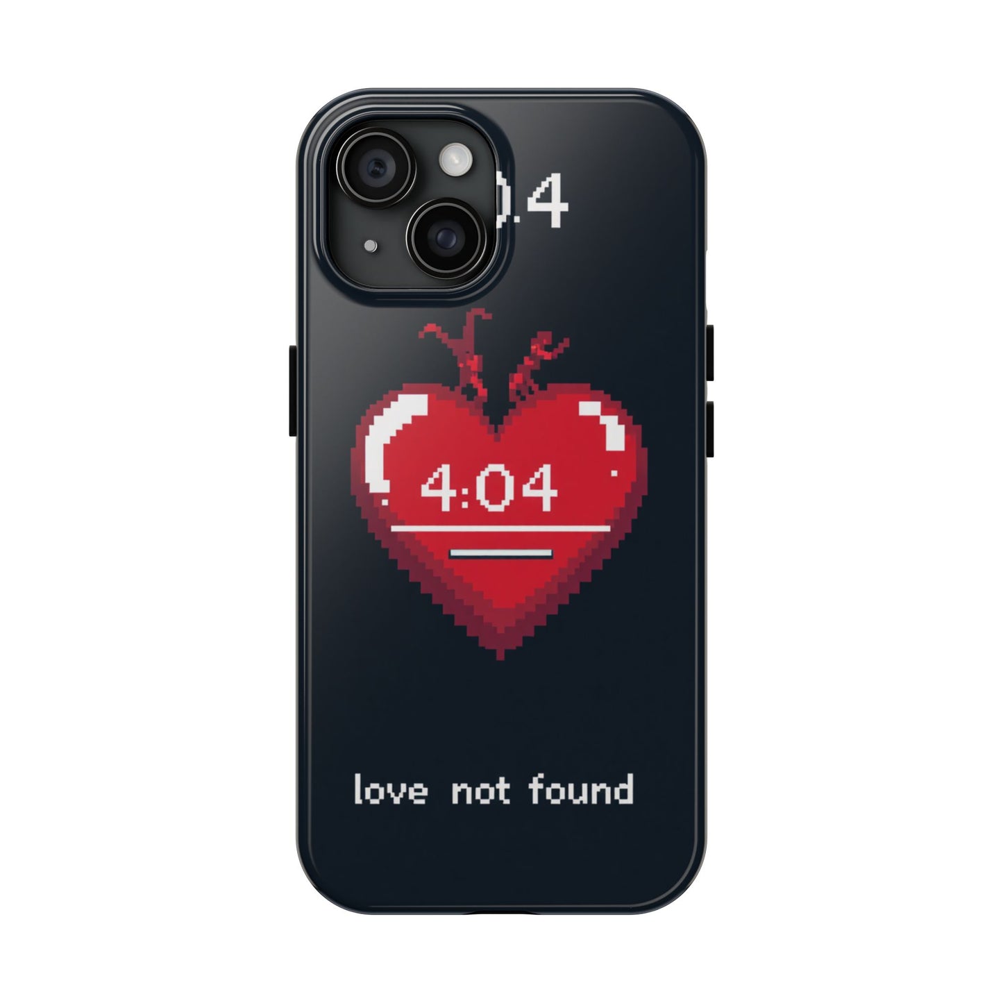 Vintage Pixel Heart Tough Phone Case - "404 Love Not Found" Design