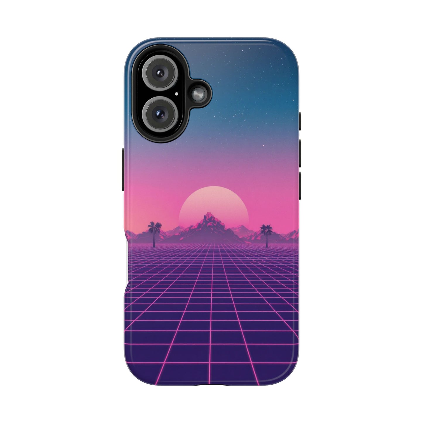 Retro Aesthetic Tough Phone Case - Vibrant Sunset Design