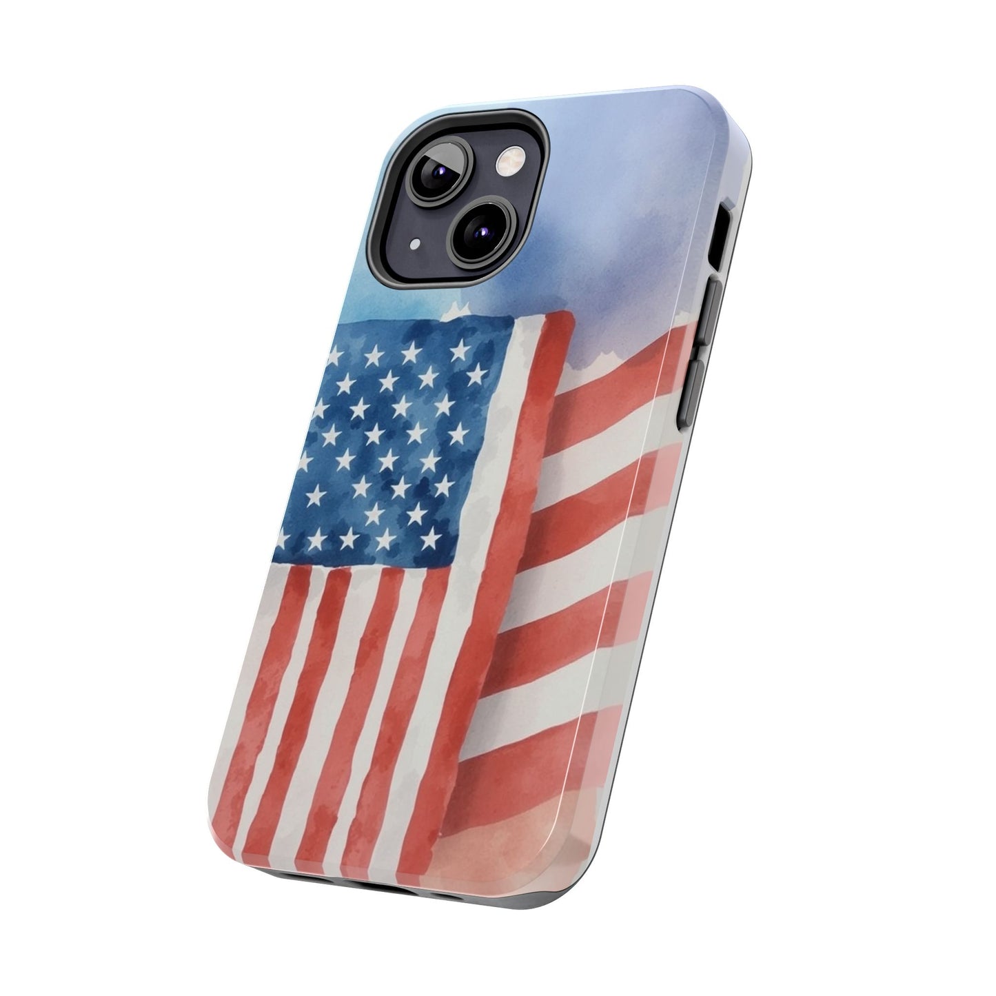 Abstract Watercolor American Flag Design - Tough Phone Case - for iPhone