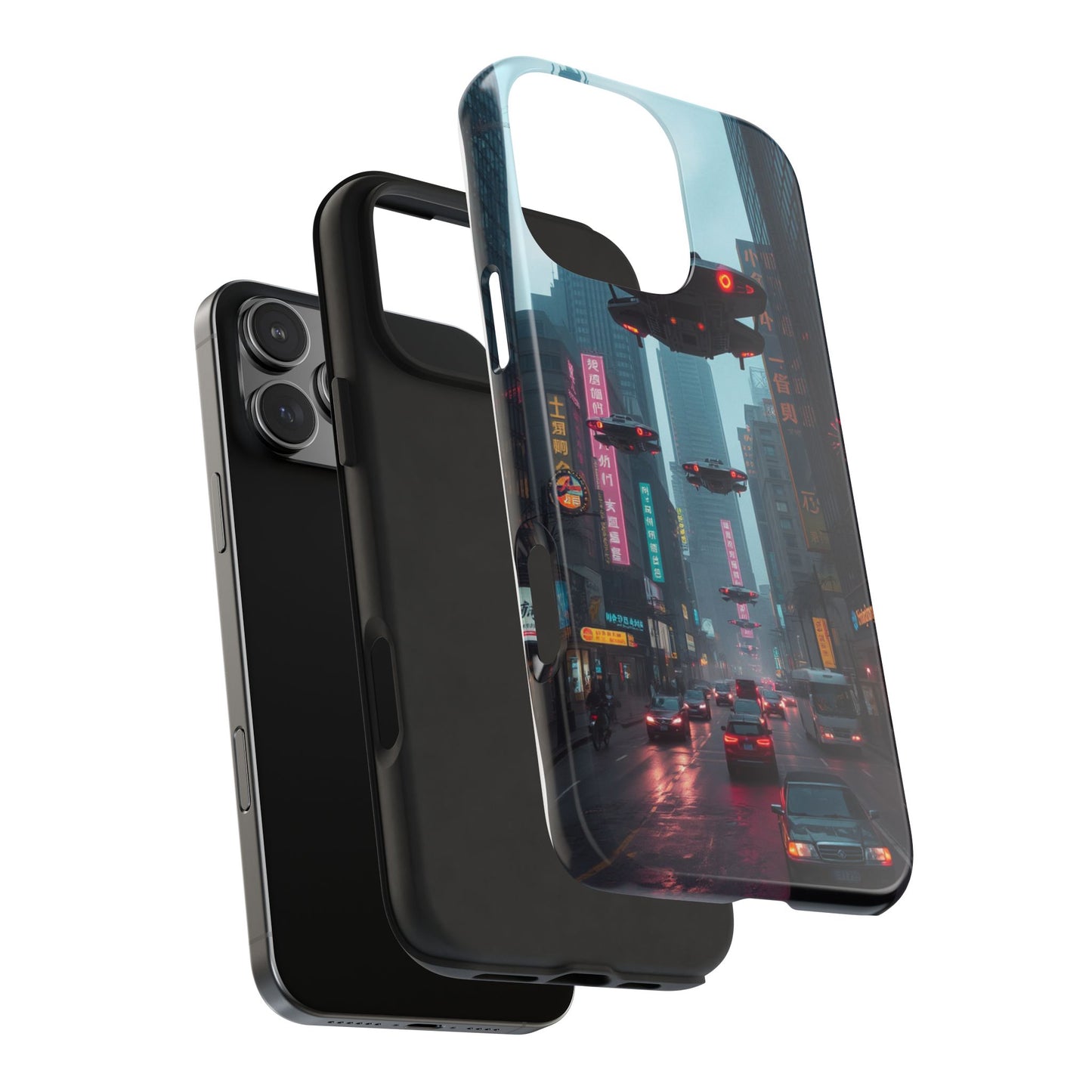 Futuristic City Tough Phone Case - Sci-Fi Design for Urban Explorers