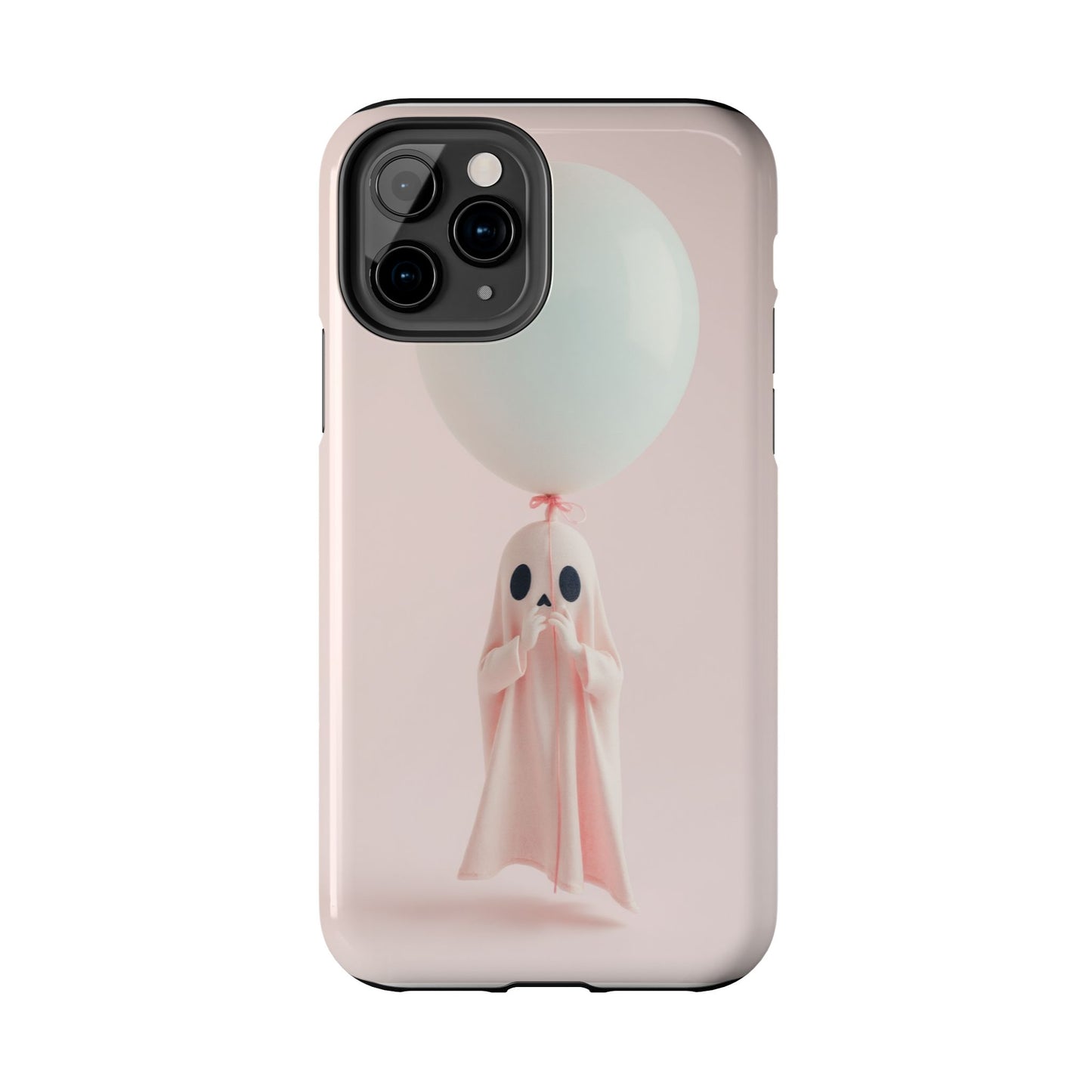 Cute Ghost Phone Case with Balloon - Tough Protection for Spooky Vibes
