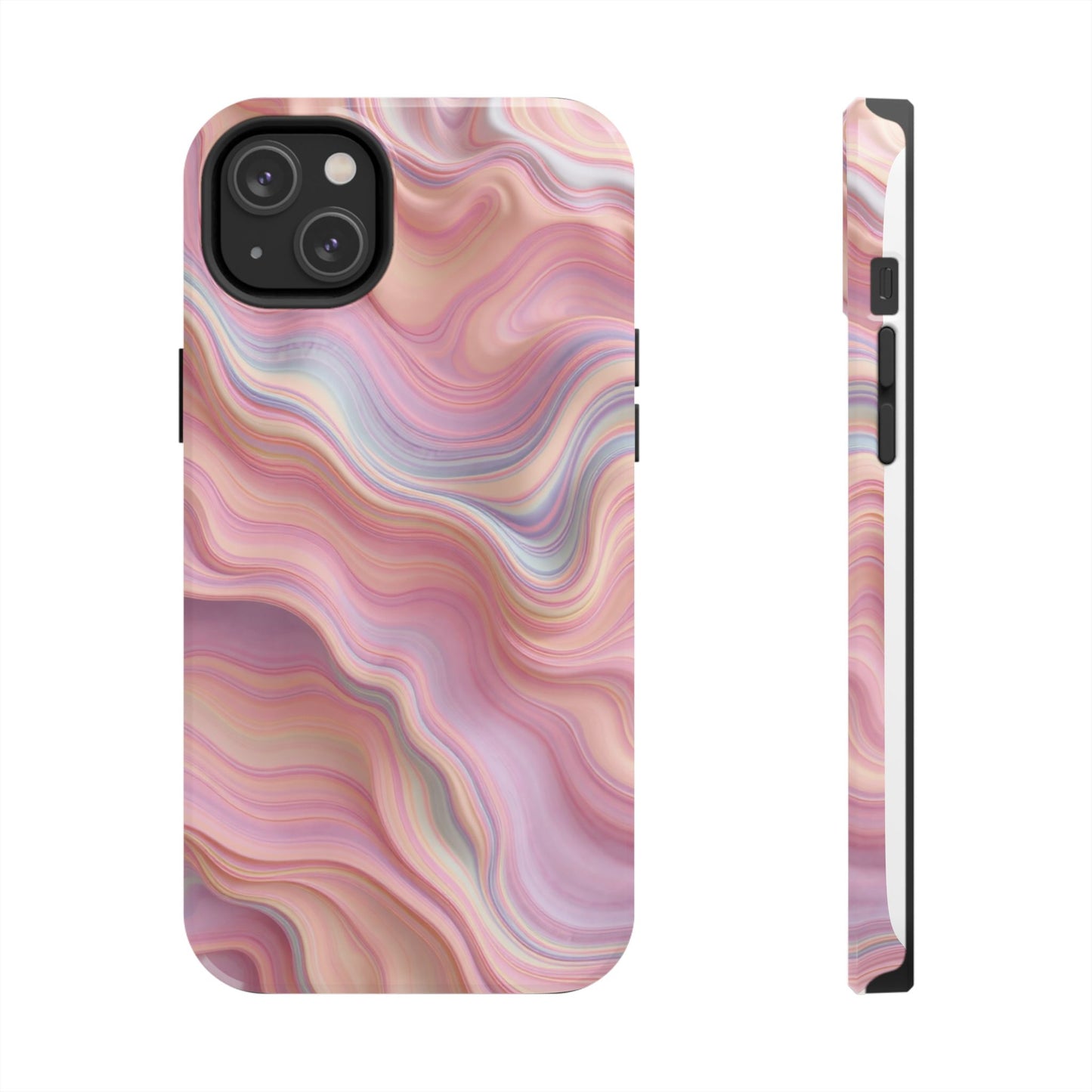 Stylish Tough Phone Cases - Abstract Pink Marble Design