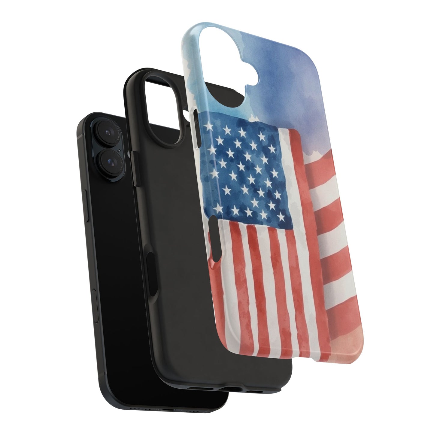 Abstract Watercolor American Flag Design - Tough Phone Case - for iPhone