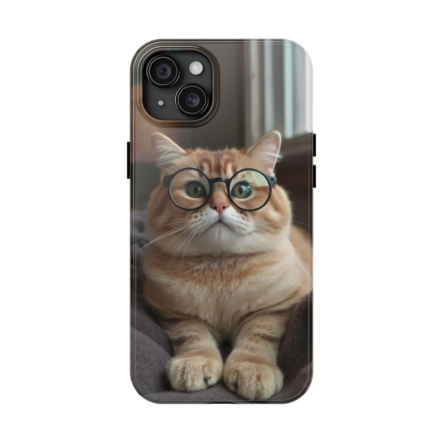 Cute Cat Glasses Tough Phone Case - Fun & Stylish Protection for Cat Lovers
