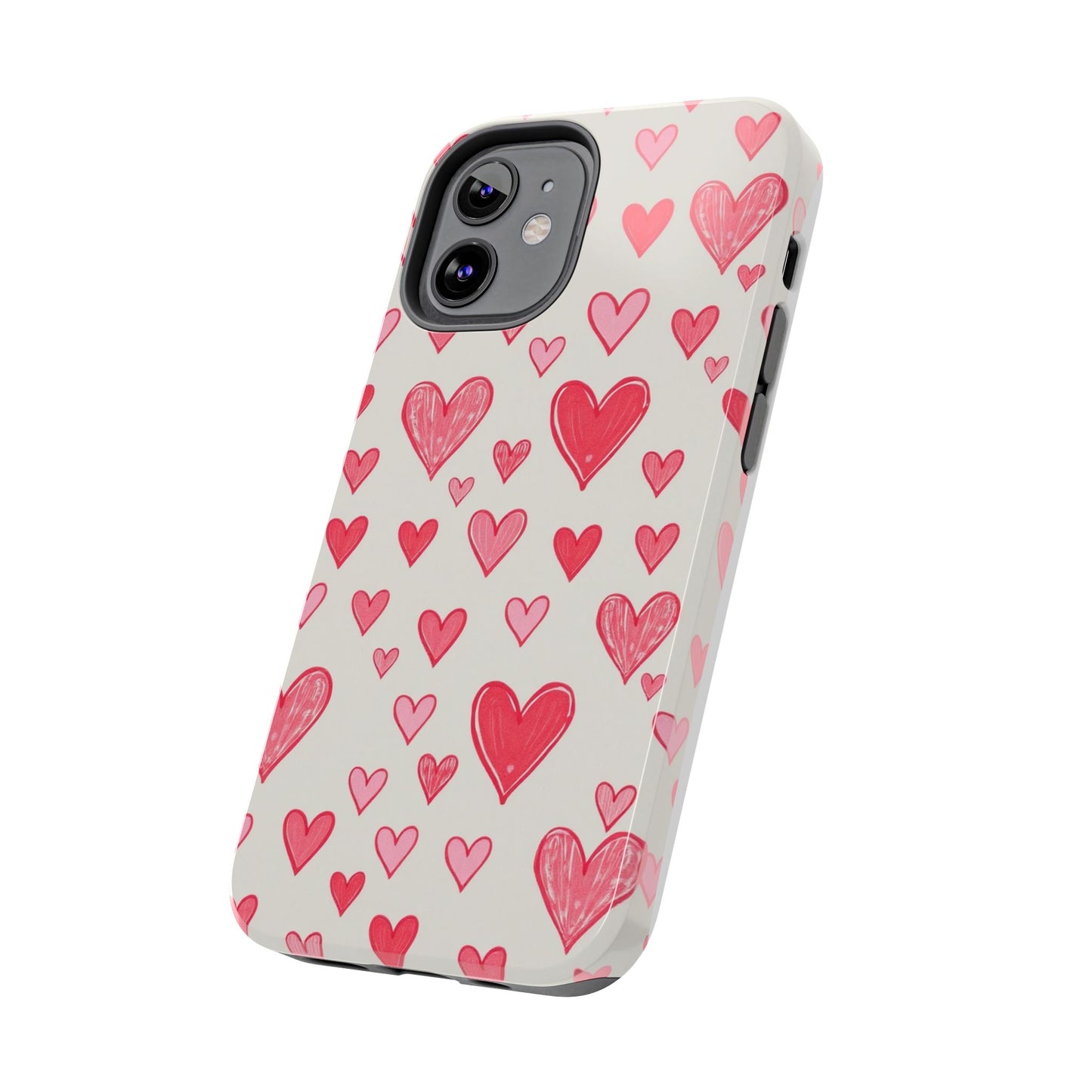 Heart Pattern Tough Phone Case - Cute and Stylish Protection