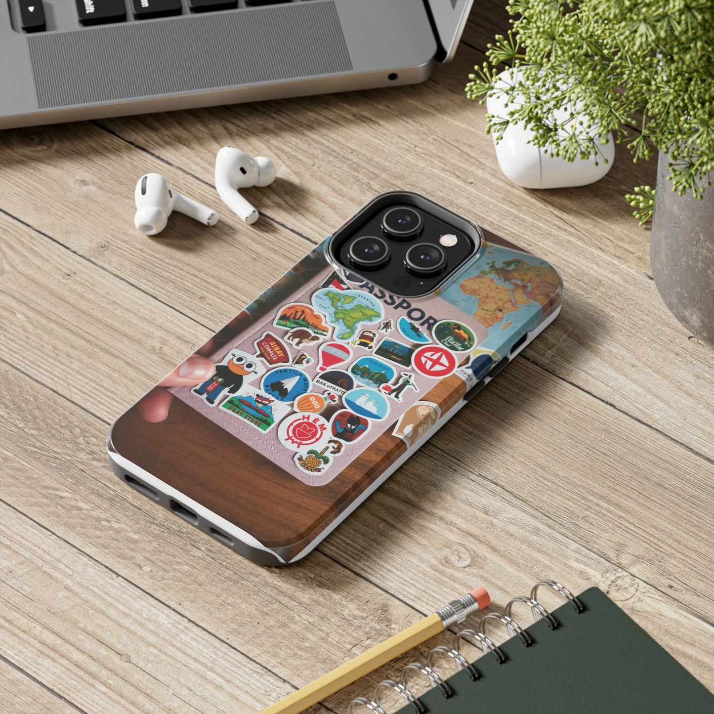 Adventure Stickers Phone Case - Tough Protection for Travel Lovers