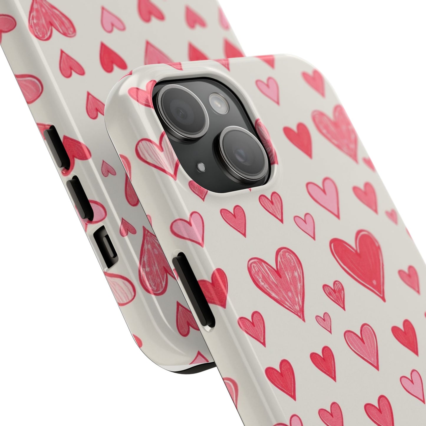 Heart Pattern Tough Phone Case - Cute and Stylish Protection