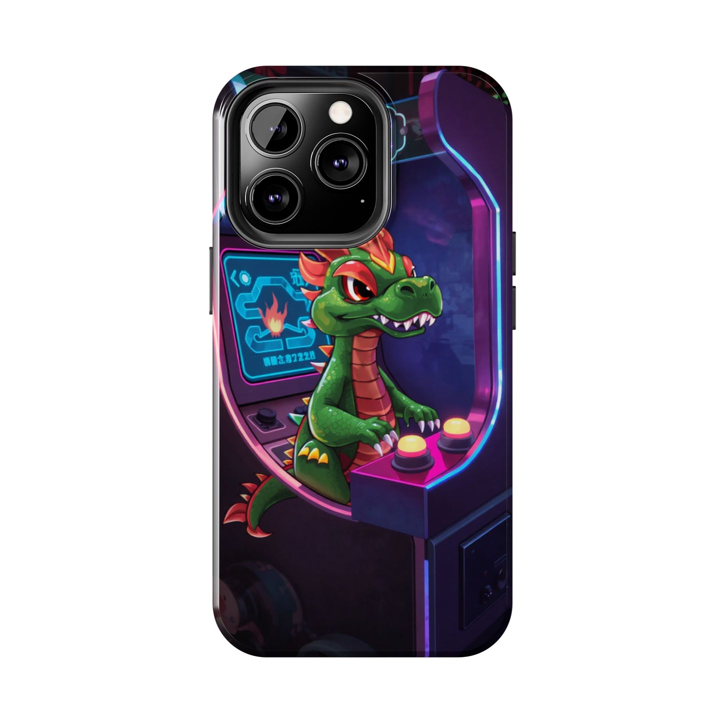 Retro Gamer Tough Phone Case with Dragon Design