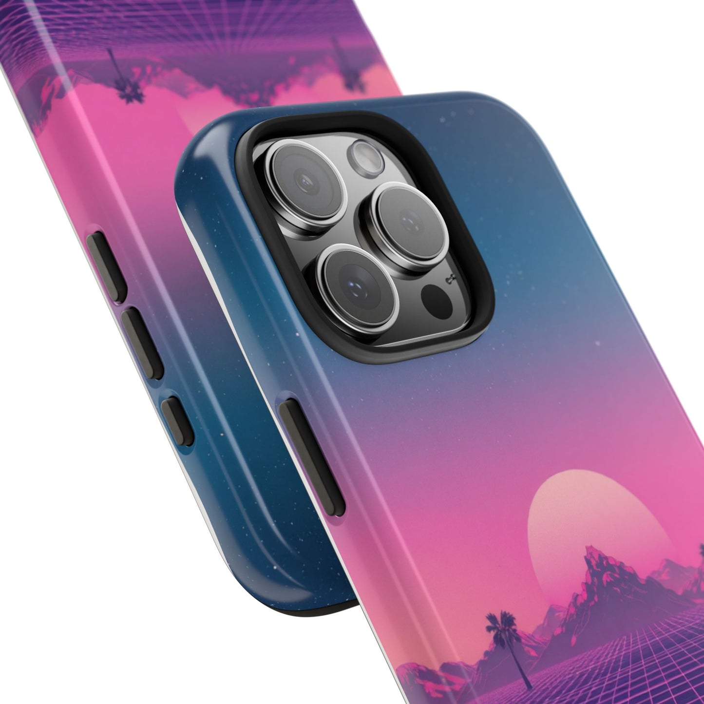 Retro Aesthetic Tough Phone Case - Vibrant Sunset Design