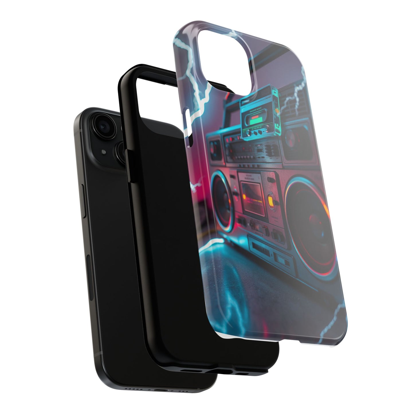 Retro Boombox Tough Phone Case – Vibrant Protection for Music Lovers