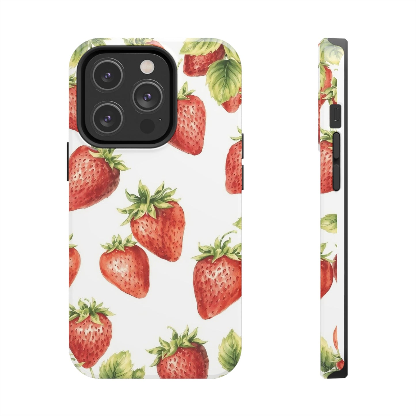 Strawberry Tough Phone Case - Durable Protection with a Fresh Design - for iPhone