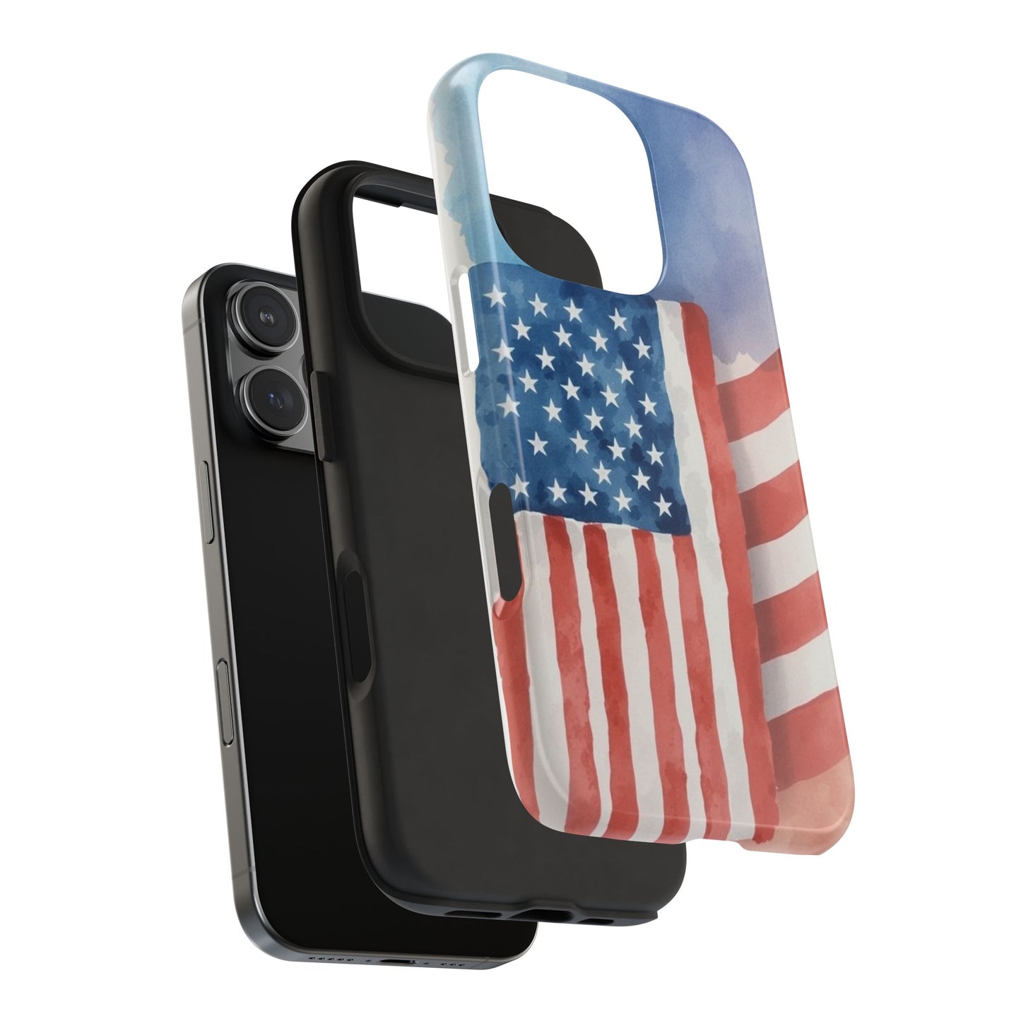 Abstract Watercolor American Flag Design - Tough Phone Case - for iPhone