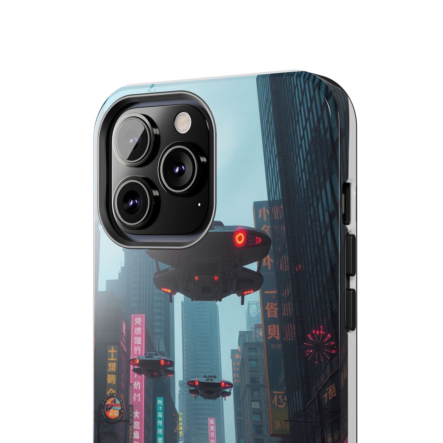 Futuristic City Tough Phone Case - Sci-Fi Design for Urban Explorers