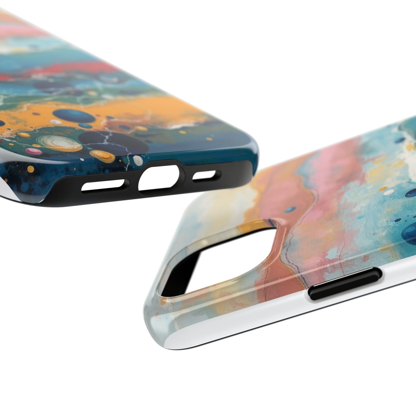 Artistic Tough Phone Case - Vibrant Waves Design for Unique Style