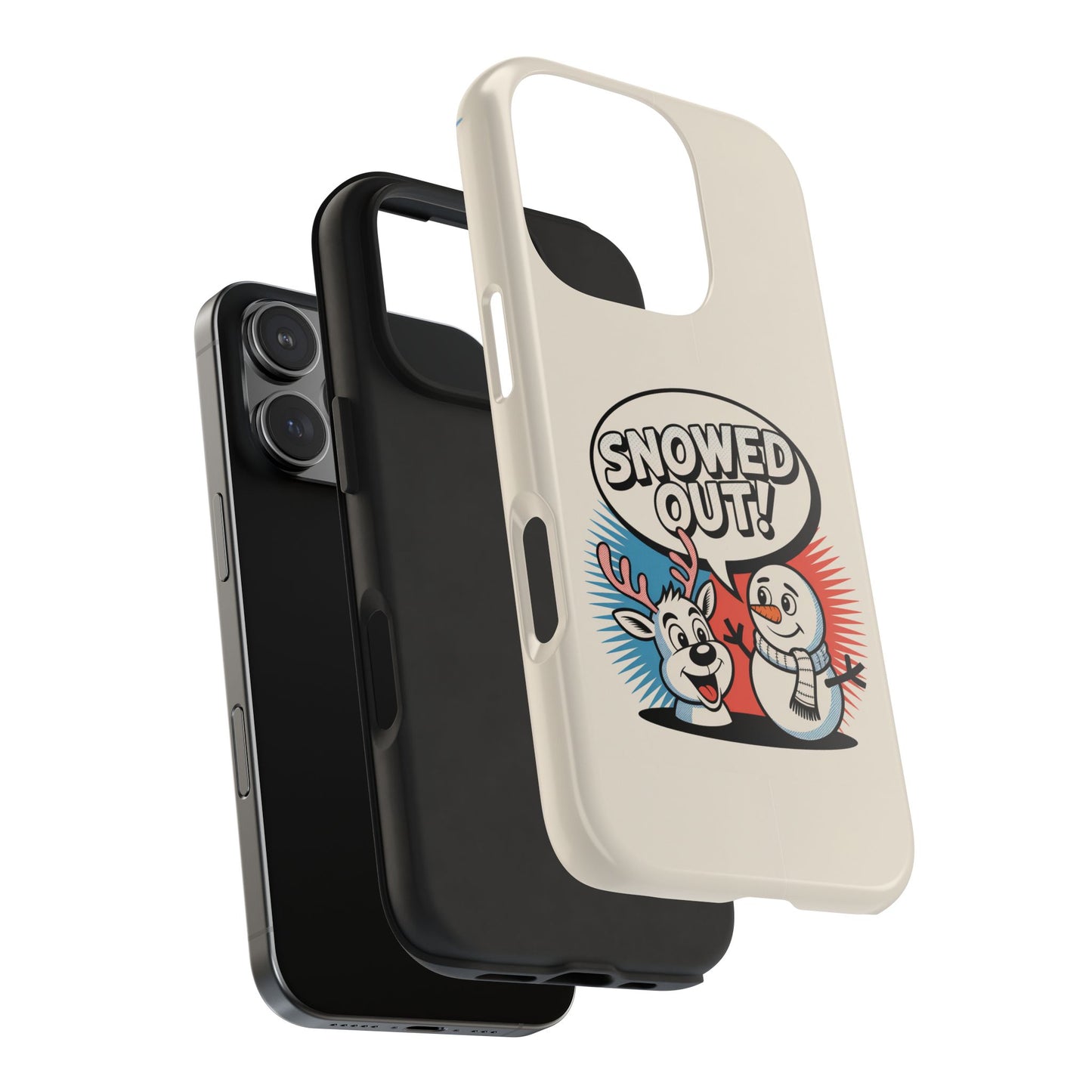 Snowman & Reindeer Tough Phone Case - Snowed Out Holiday Design