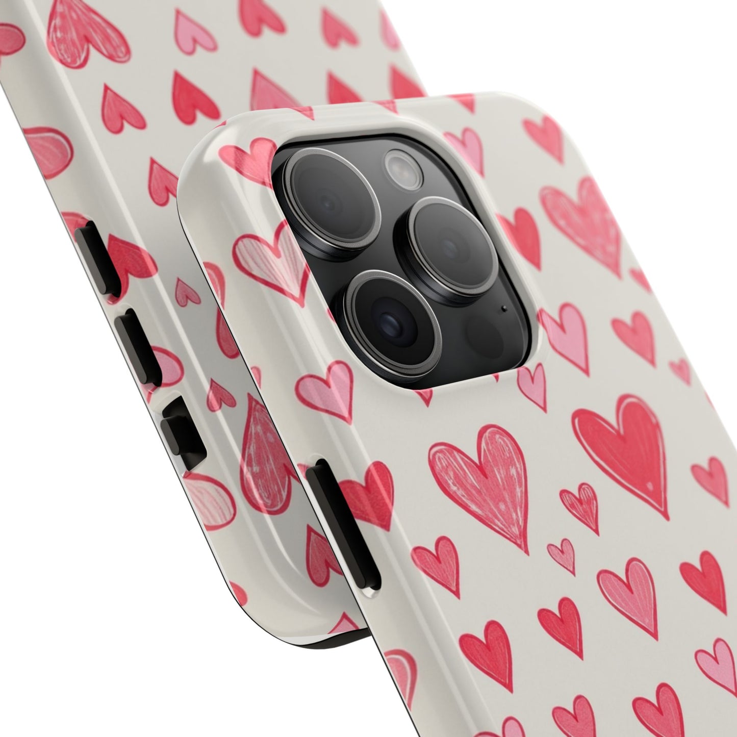 Heart Pattern Tough Phone Case - Cute and Stylish Protection