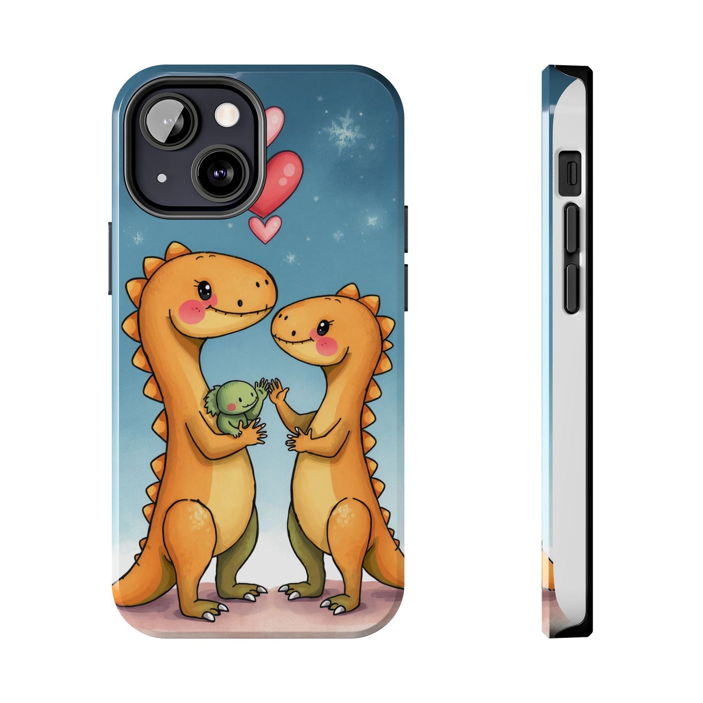 Dino Love Tough Phone Case - Cute & Durable Design for Kids & Parents