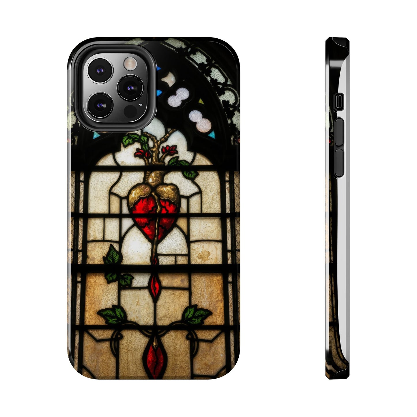 Stained Glass Heart Tough Phone Case - Unique Design for Protection & Style