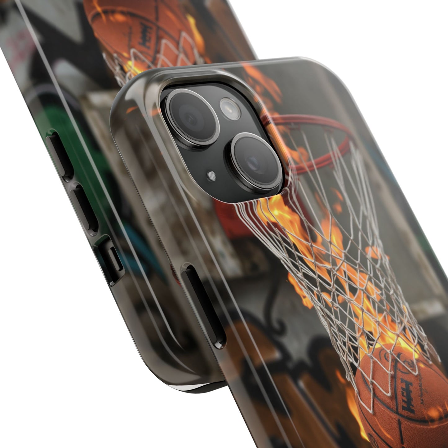 Fire Basketball Tough Phone Case - Durable Sporty Design for Athletes & Fans