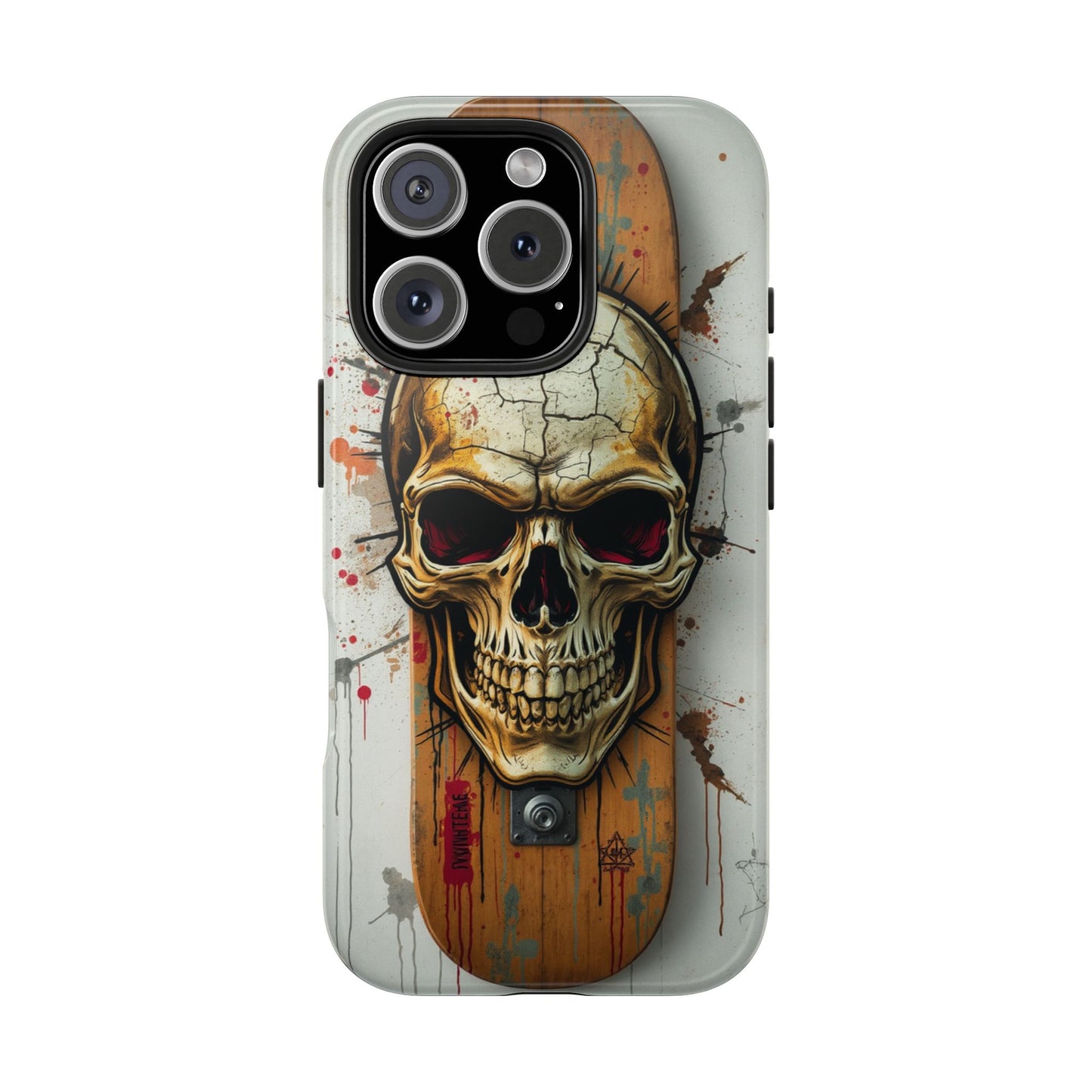 Edgy Skull Tough Phone Case - Durable Protection for Skateboard Enthusiasts