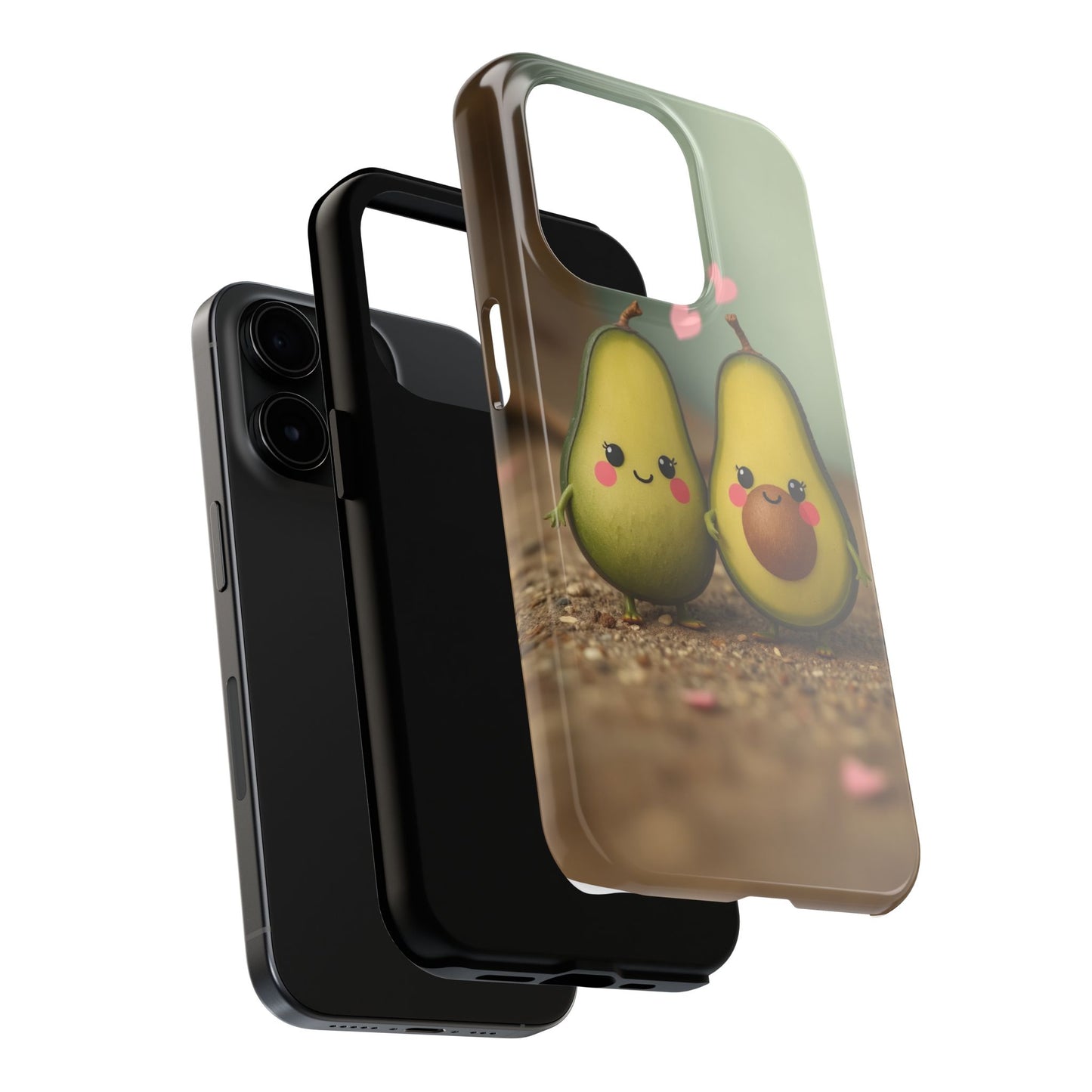 Cute Avocado Phone Case, Funny Tough Case, Quirky Phone Accessory, Gifts for Foodies, Valentine's Day Present