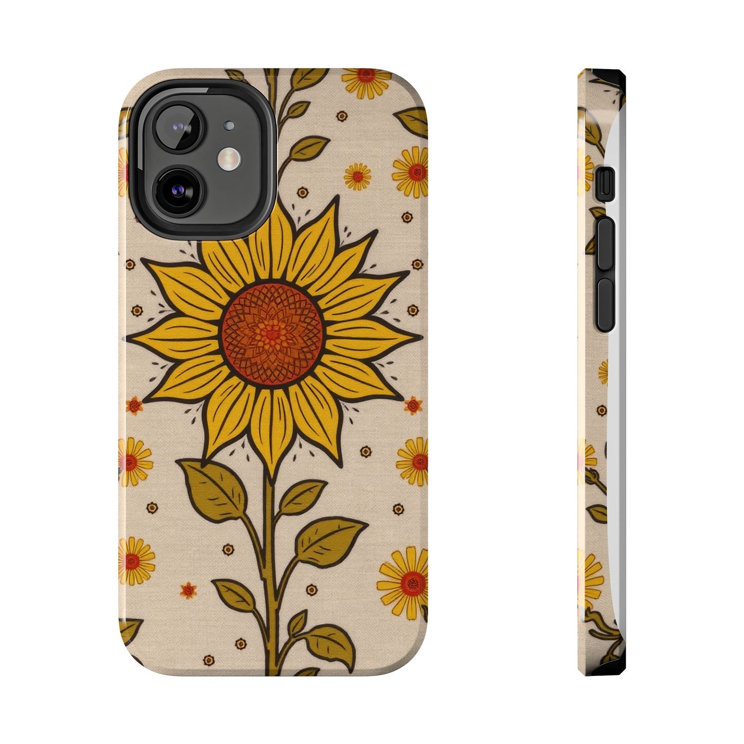 Bright Sunflower Origins Tough Phone Case - Floral Design for Nature Lovers - for iPhone