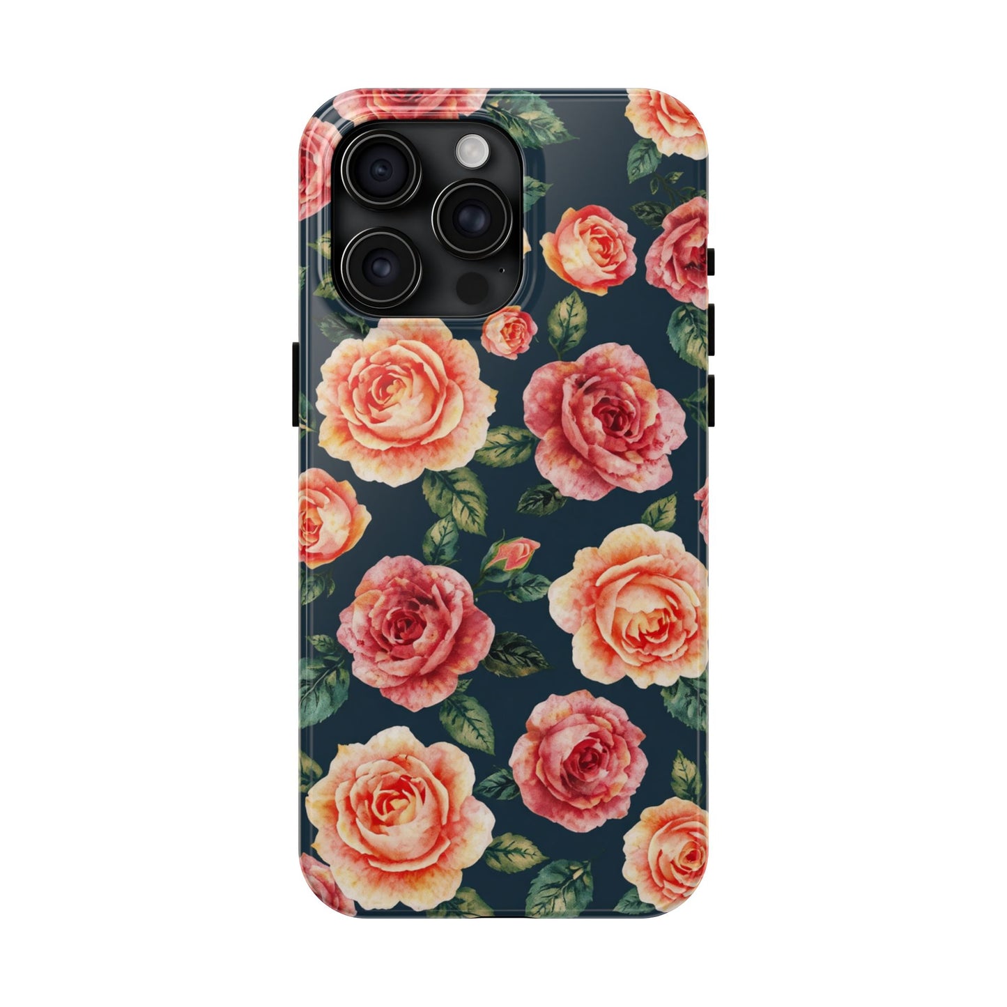 Floral Tough Phone Cases - Durable & Stylish New Age Rose Design - for iPhone