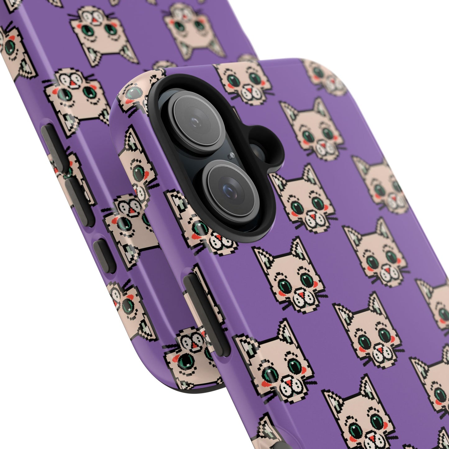 Cute Pixel Cat Tough Phone Case – Fun and Durable Protection for Cat Lovers - for iPhone