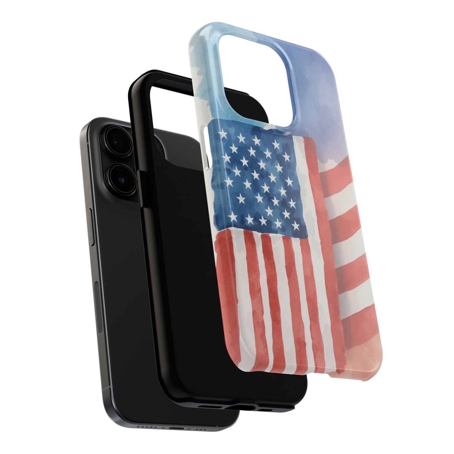 Abstract Watercolor American Flag Design - Tough Phone Case - for iPhone