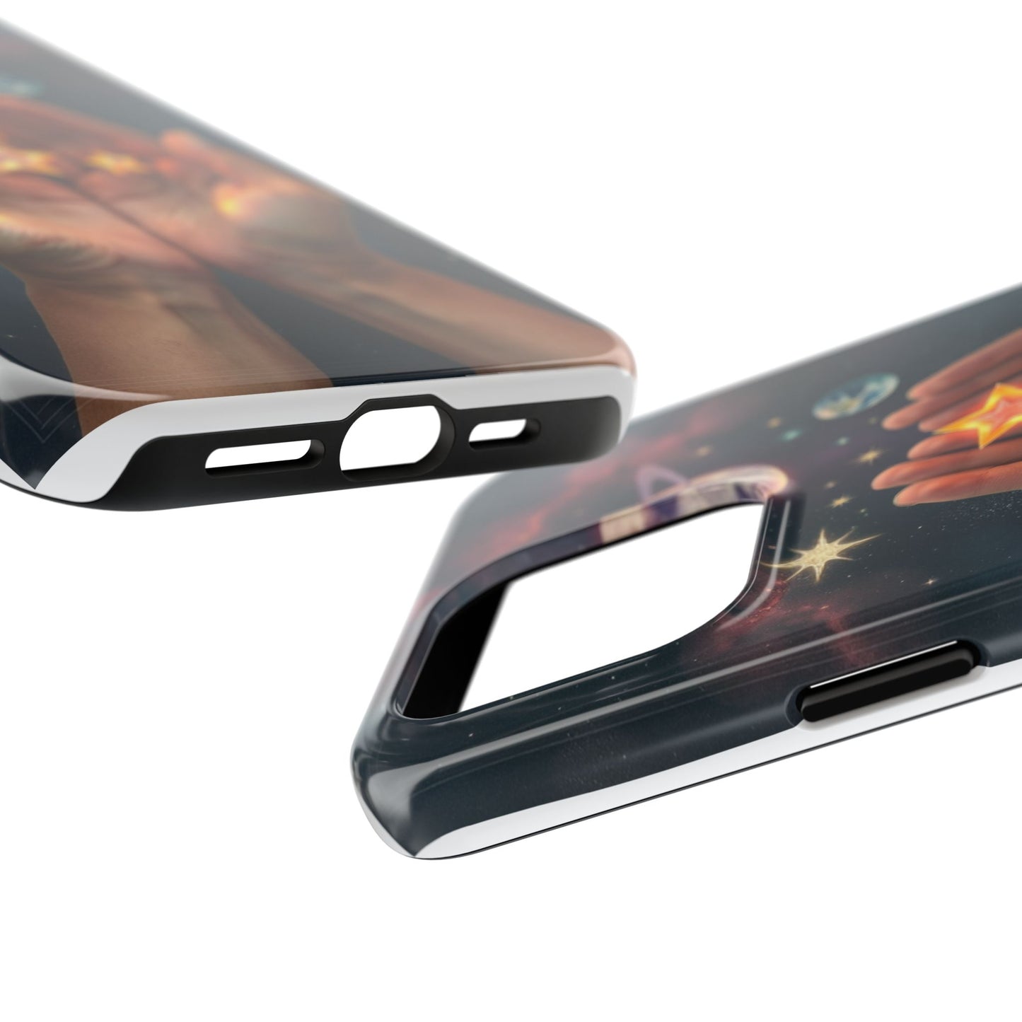 Galaxy Hands Tough Phone Case - Celestial Design for Star Lovers
