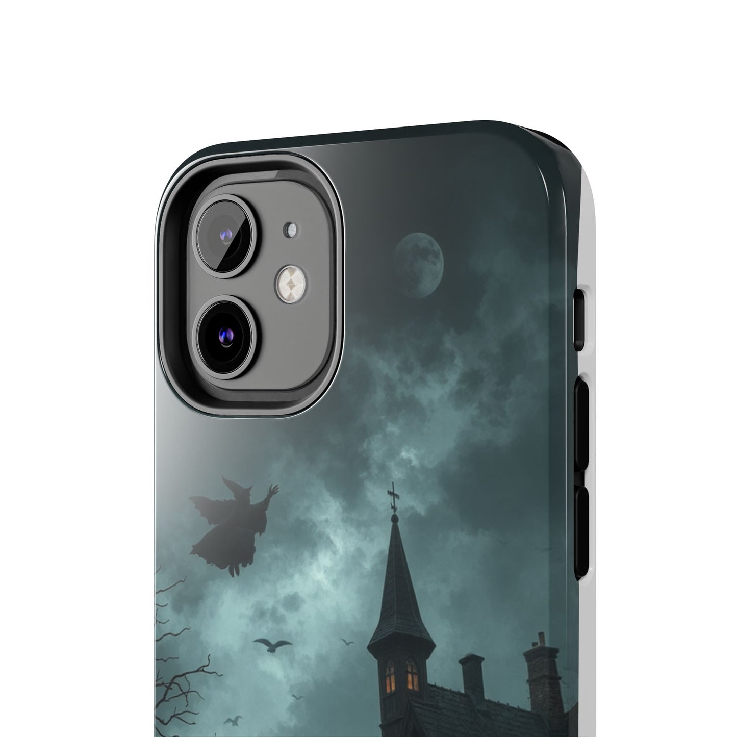 Halloween-Themed Tough Phone Case with Spooky House Design