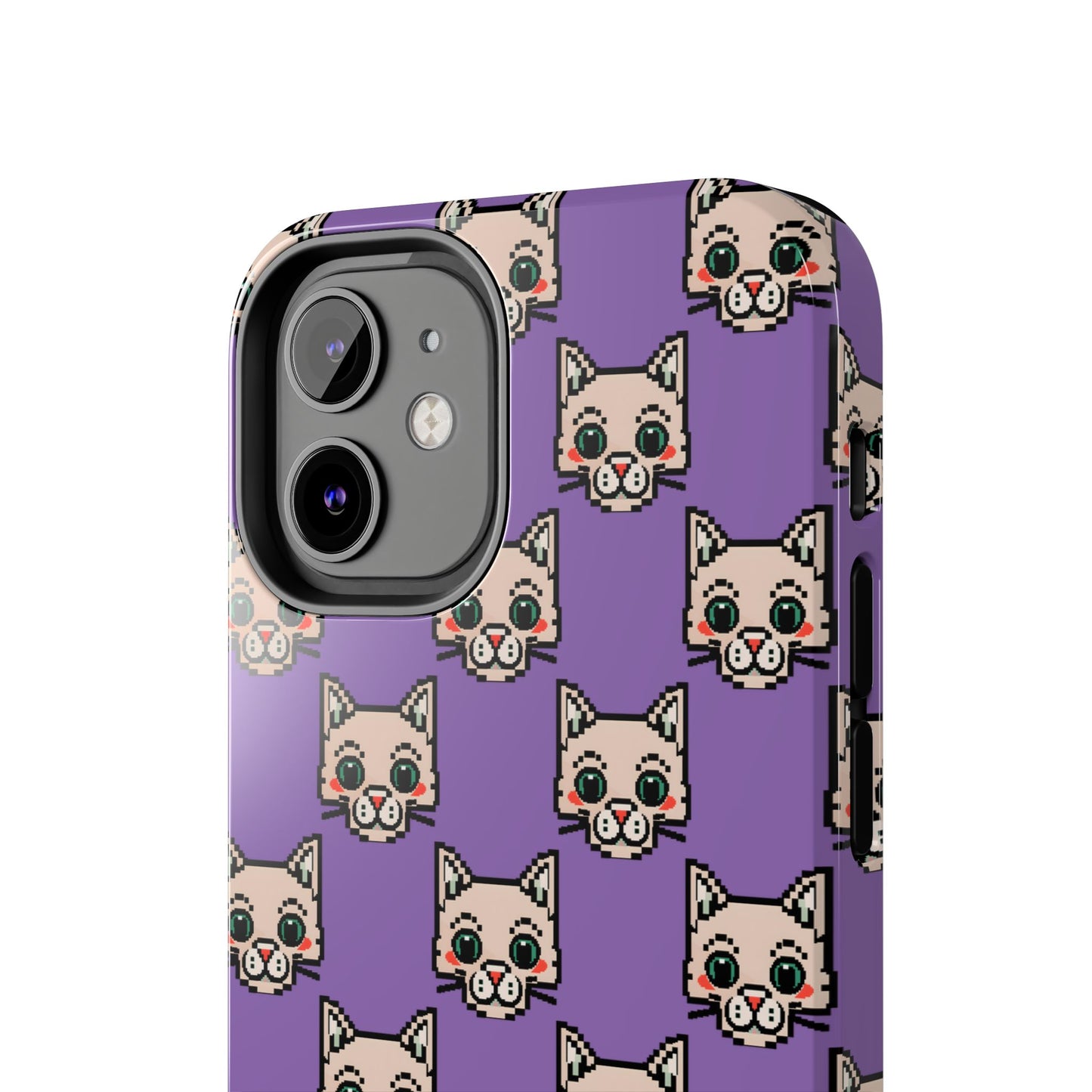 Cute Pixel Cat Tough Phone Case – Fun and Durable Protection for Cat Lovers - for iPhone