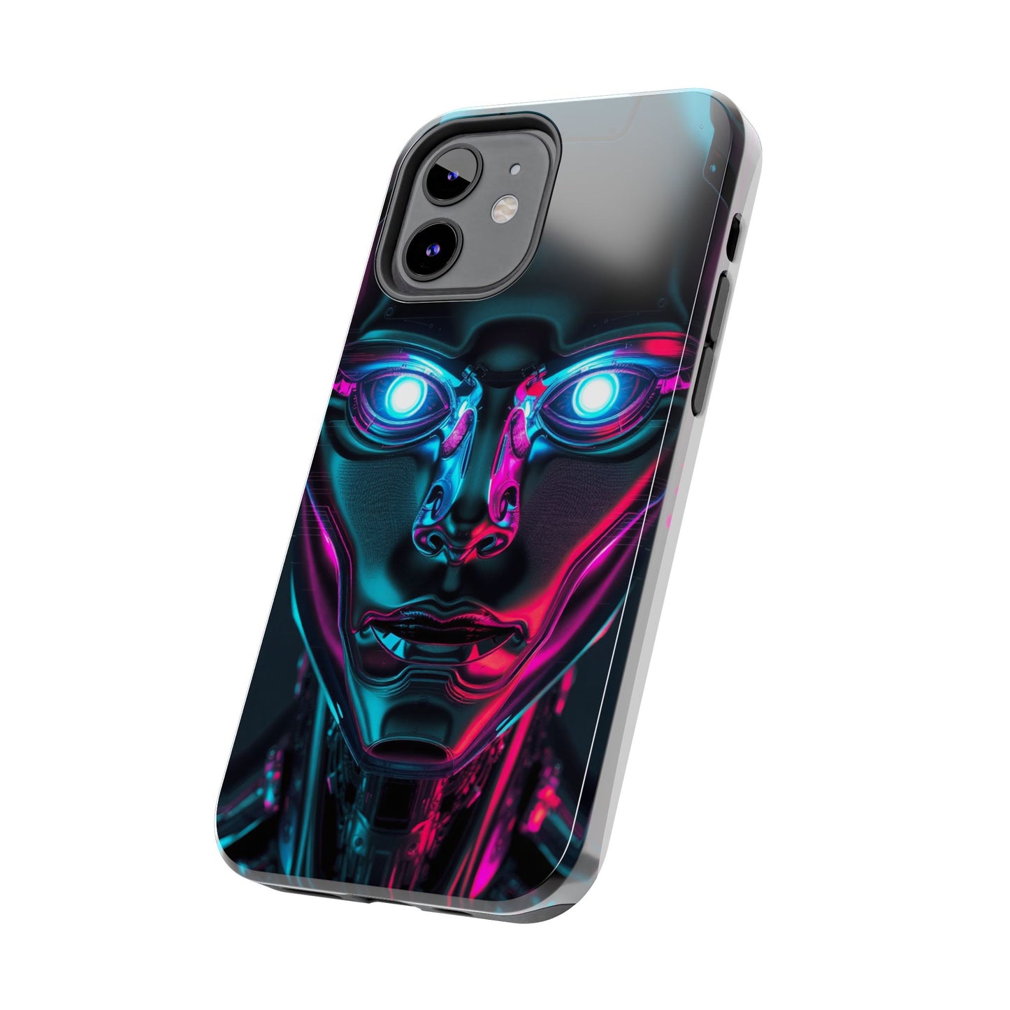 Futuristic Phone Case, Tough Phone Cover, Cyberpunk Style, Robot Design, Gift for Tech Lovers, Unique Phone Accessories