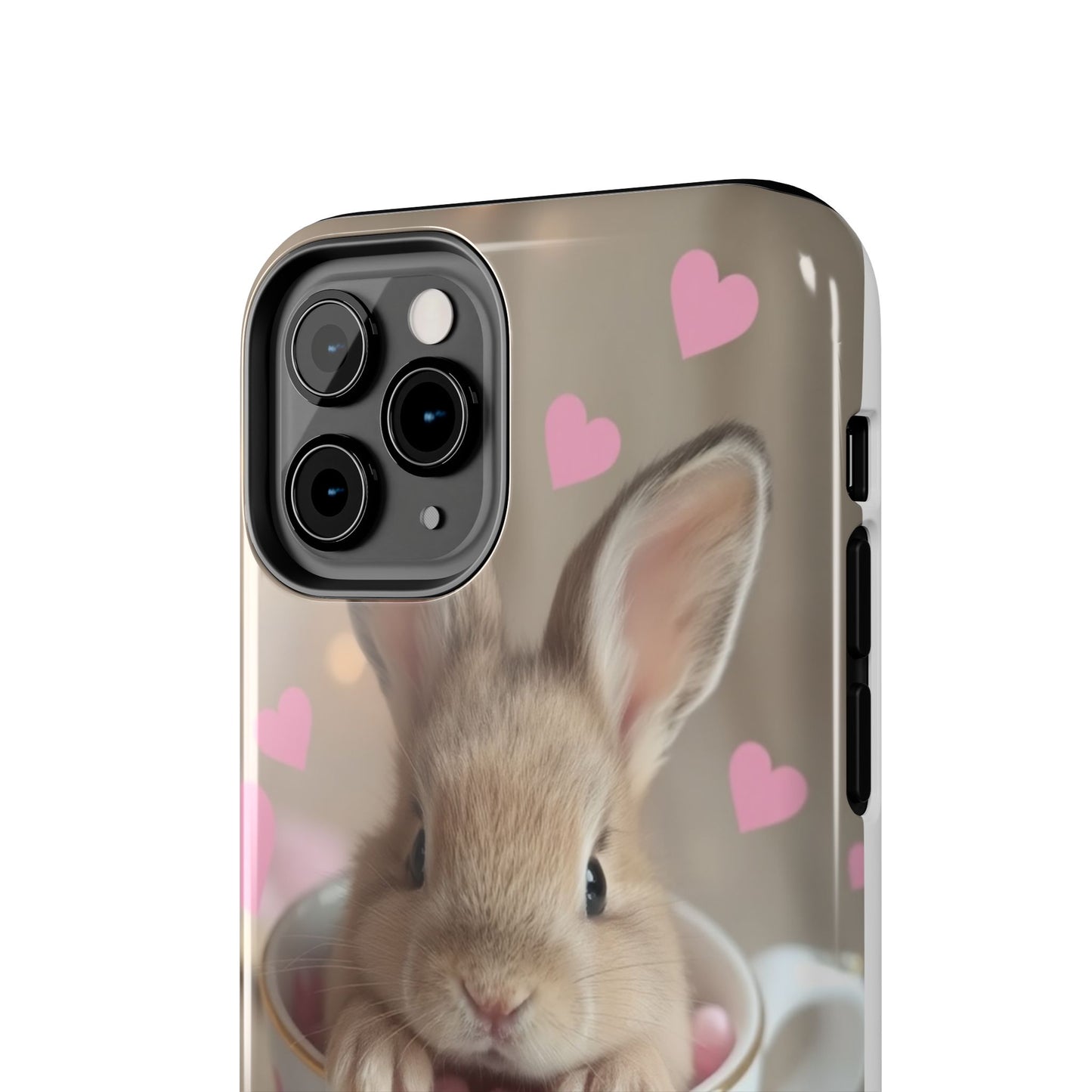 Adorable Bunny Phone Case with Heart Design - Cute Gift for Animal Lovers