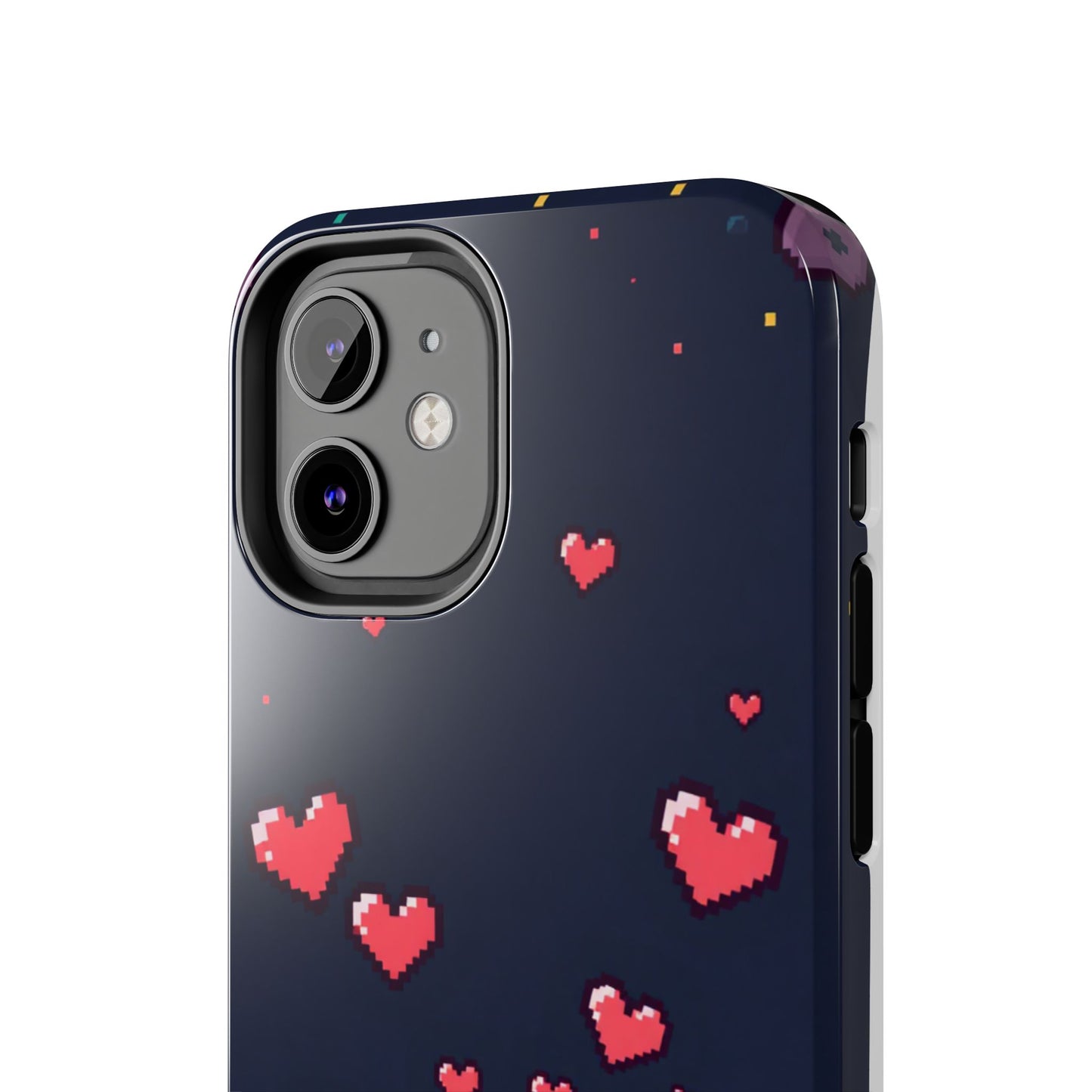 Pixel Heart Tough Phone Case - Retro Gamer Style for Valentine's Day