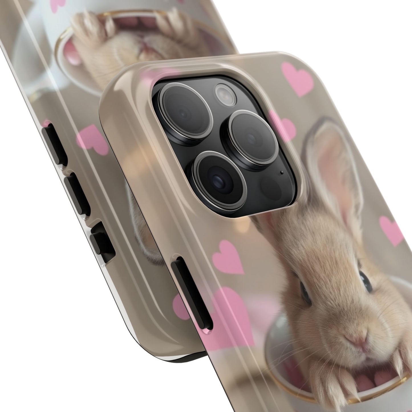 Adorable Bunny Phone Case with Heart Design - Cute Gift for Animal Lovers