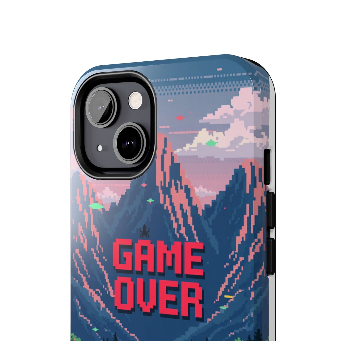 Pixel Art Tough Phone Case - 'Game Over' Design for Gamers