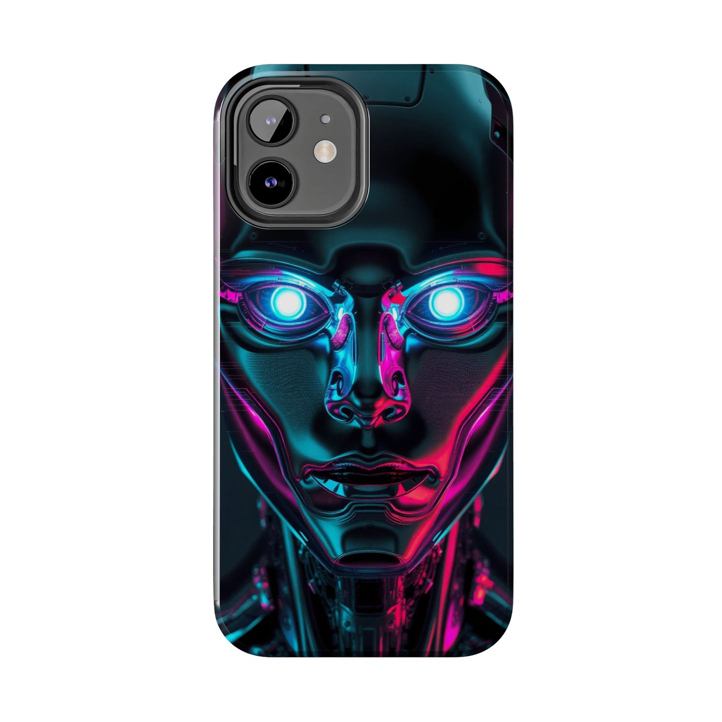 Futuristic Phone Case, Tough Phone Cover, Cyberpunk Style, Robot Design, Gift for Tech Lovers, Unique Phone Accessories