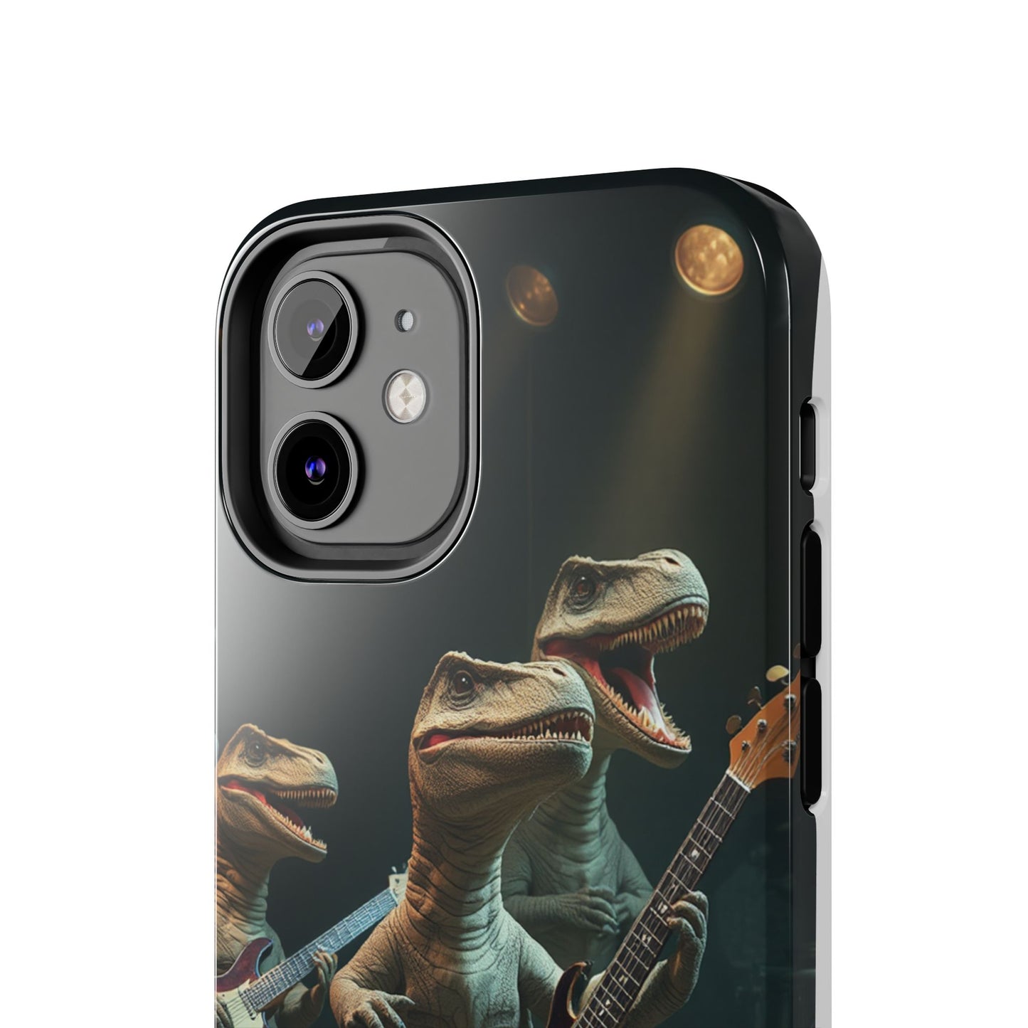 Rockin' Dinosaur Tough Phone Cases - Perfect for Music Lovers and Kids!