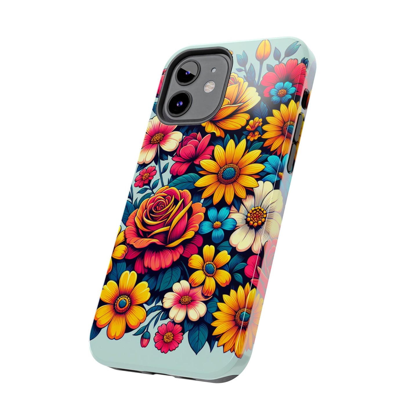 Vibrant Floral Tough Phone Case - Colorful Flower Design - for iPhone